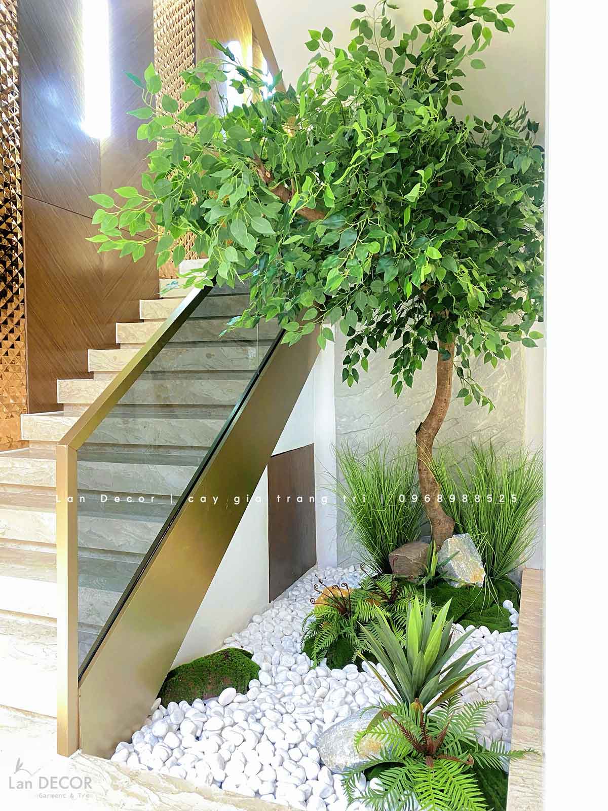 Tiểu Cảnh Cây Giả- Công Trình Tiểu Cảnh Cây Lá Xanh Thiết Kế Căn Hộ Cao Cấp