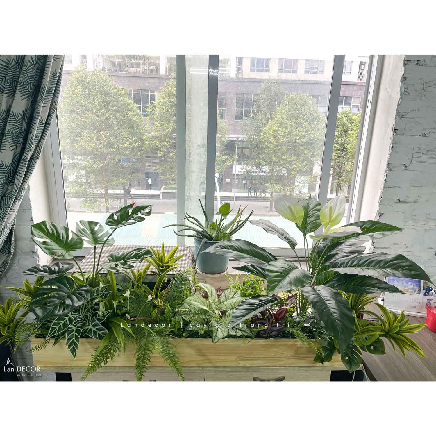 Tiểu Cảnh Cây Giả- Bồn Cây Giả Decor Cửa Hiệu- BC153