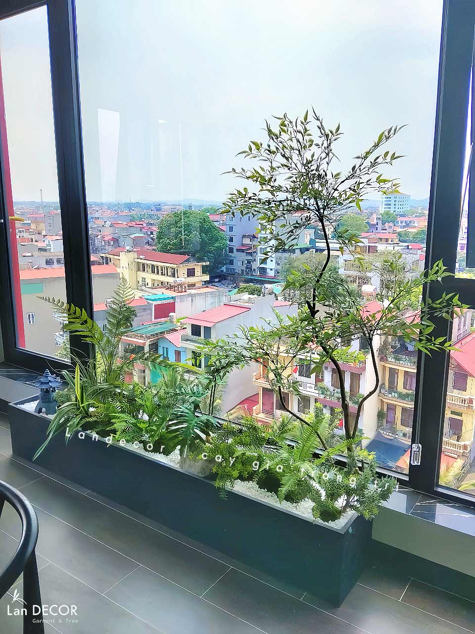 Thi Công Tiểu Cảnh Giả - Tiểu Cảnh Cây Tùng Bonsai, Bồn Cây Nam Thiên Trúc Thiết Kế Phòng Trà Nhật