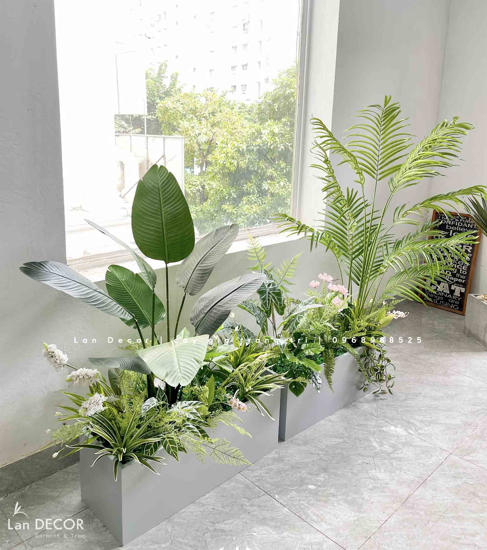 Bồn Cây Tiểu Cảnh- Bồn Cây Thiết Kế Trang Trí Nội Thất Xanh Tươi (160x30x160cm)- CC952