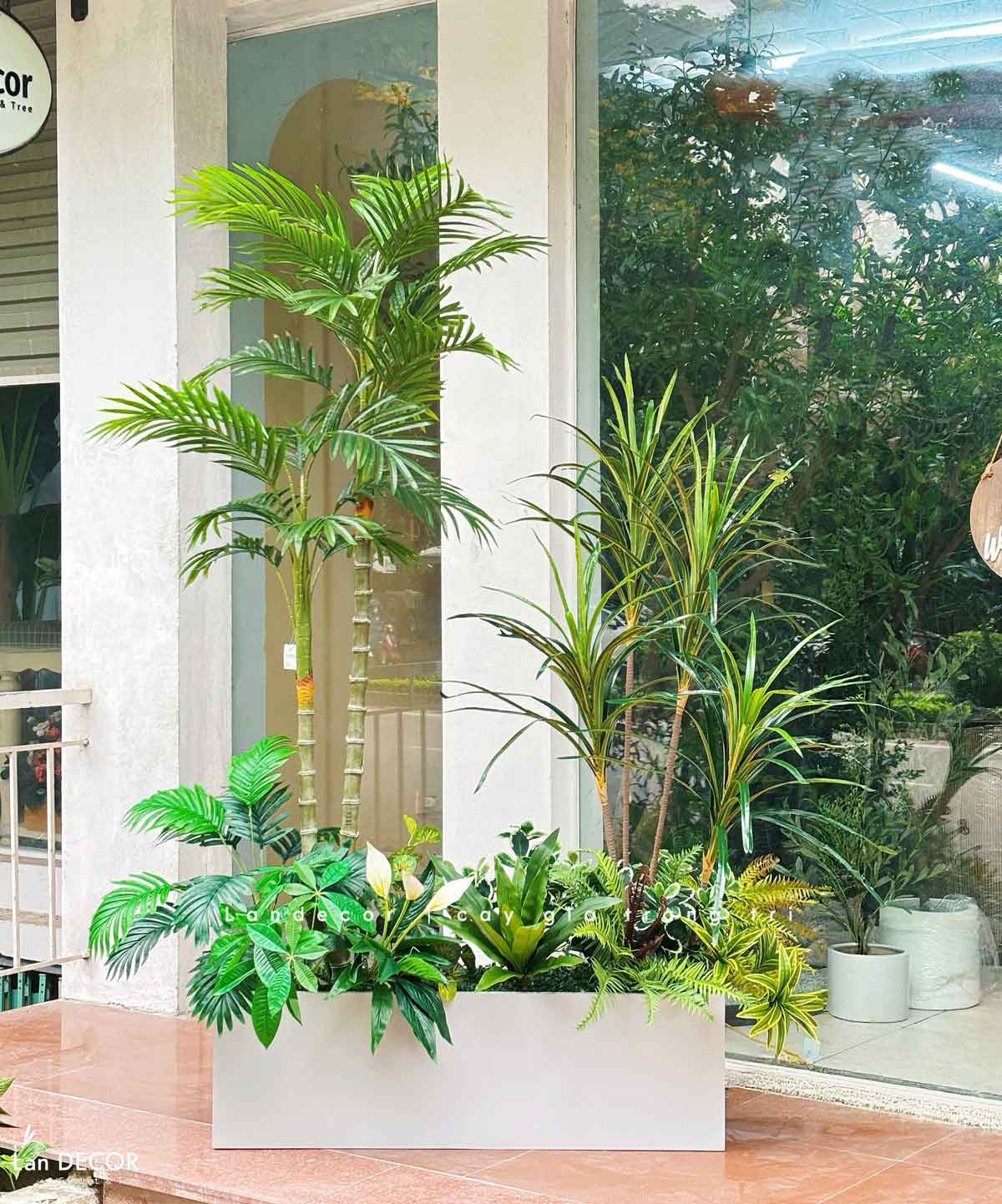 Bồn Cây Giả- Bồn Cây Dừa Giả Thiết Kế Không Gian Xanh Hiện Đại (150X80X200cm)- BC255