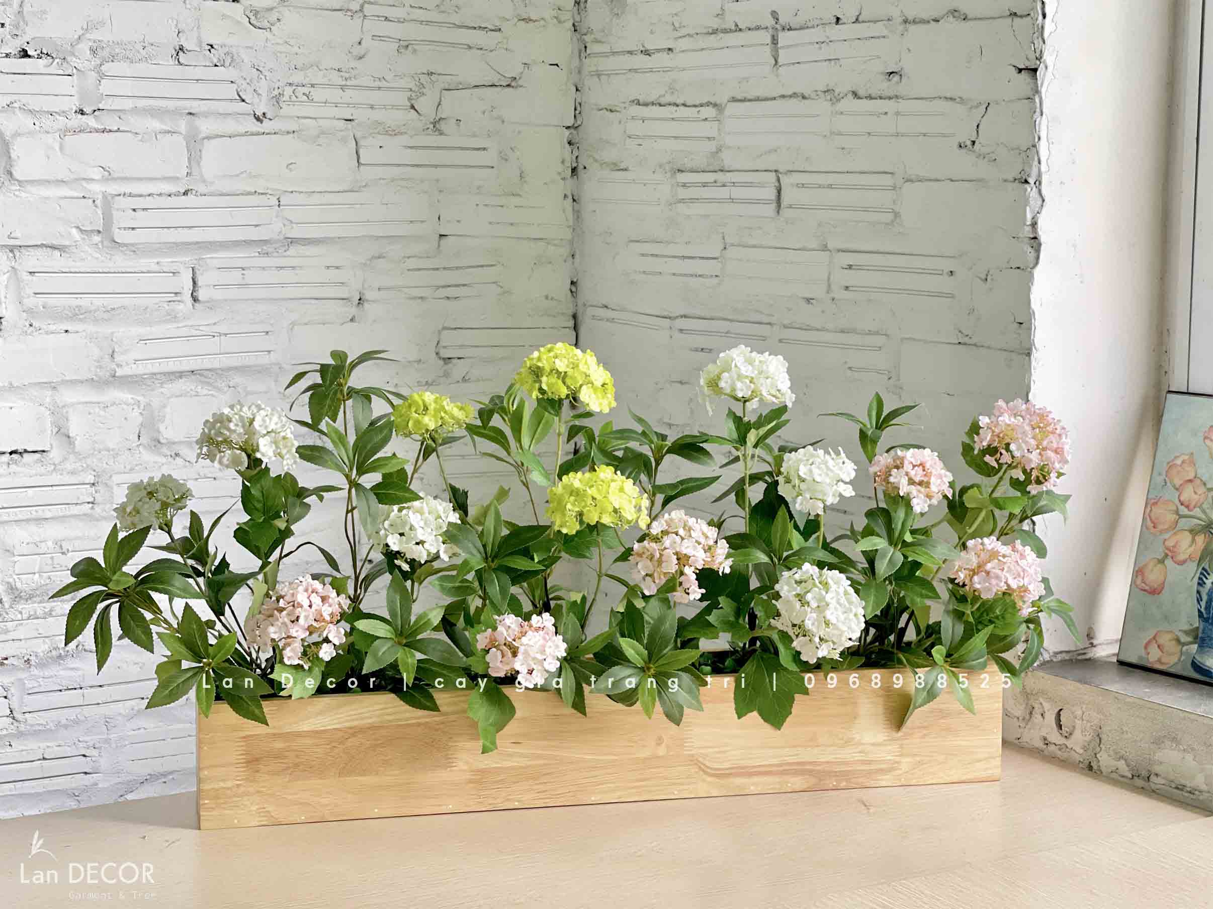 Bồn Hoa Tú Cầu Trang Trí Ban Công Xinh Xắn (100x20x40cm)- CC950