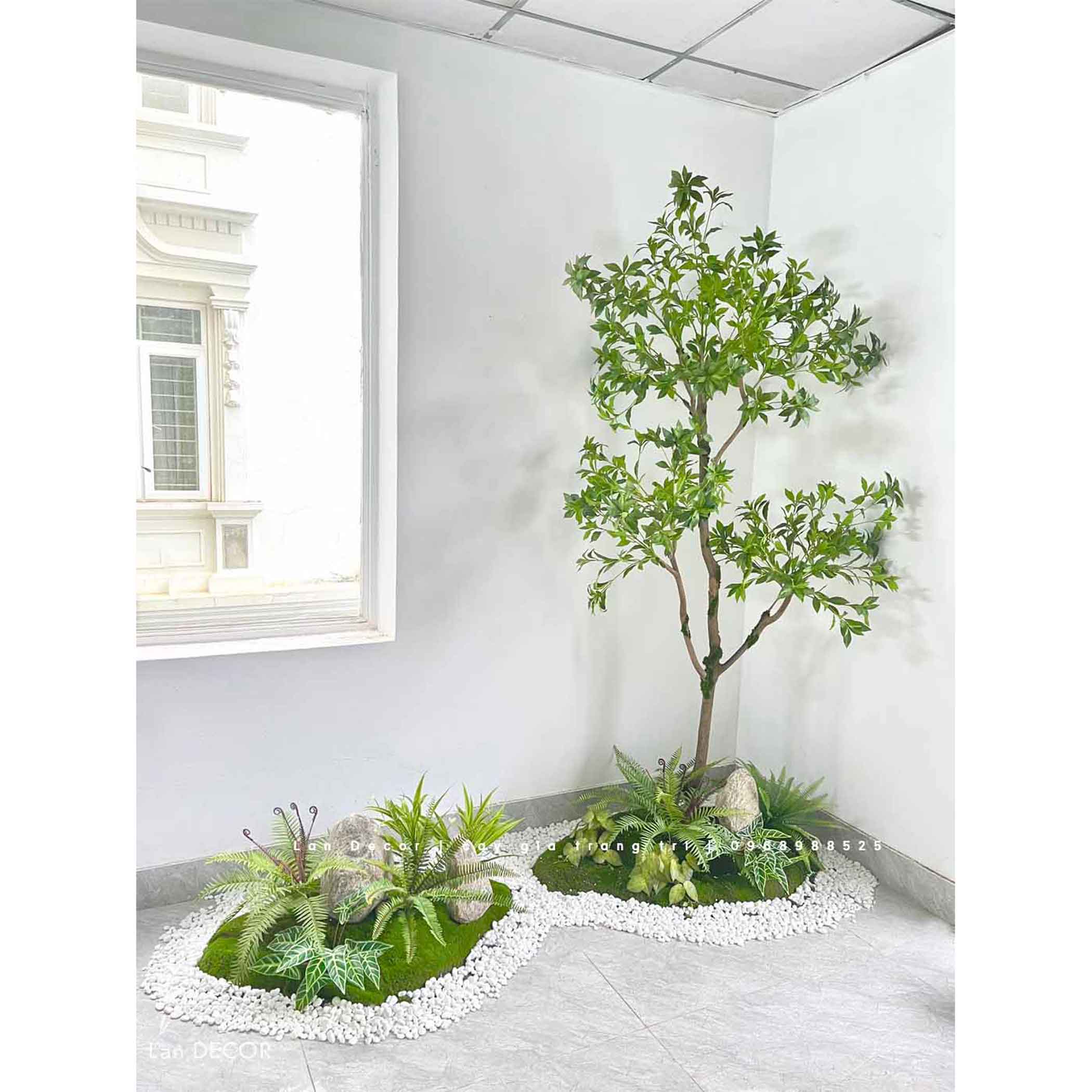 BỒN RÊU CÂY LINH SƠN TRANG TRÍ KHÔNG GIAN ẤN TƯỢNG (220X105X220cm)- RC049