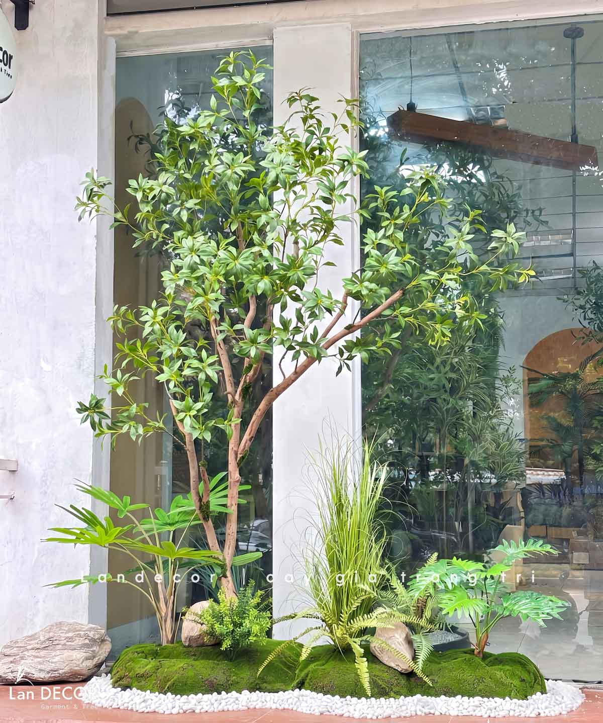 Tiểu Cảnh Cây Giả- Bồn Cây Linh Sơn Thiết Kế Tiểu Cảnh Khô, Decor Không Gian - RC070