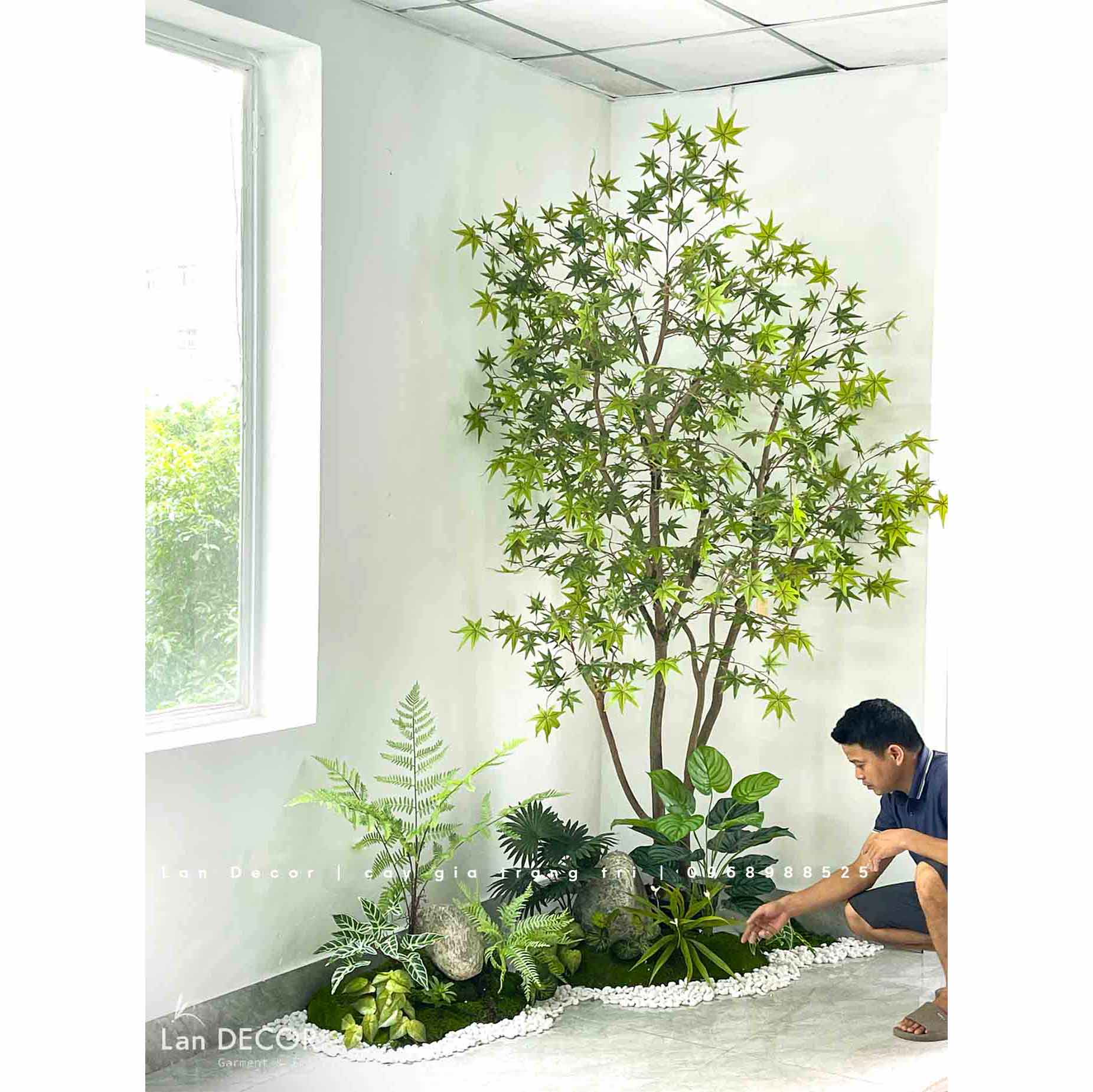 BỒN RÊU CÂY PHONG TRANG TRÍ KHÔNG GIAN XANH ẤN TƯỢNG (150x100x240cm)- RC045