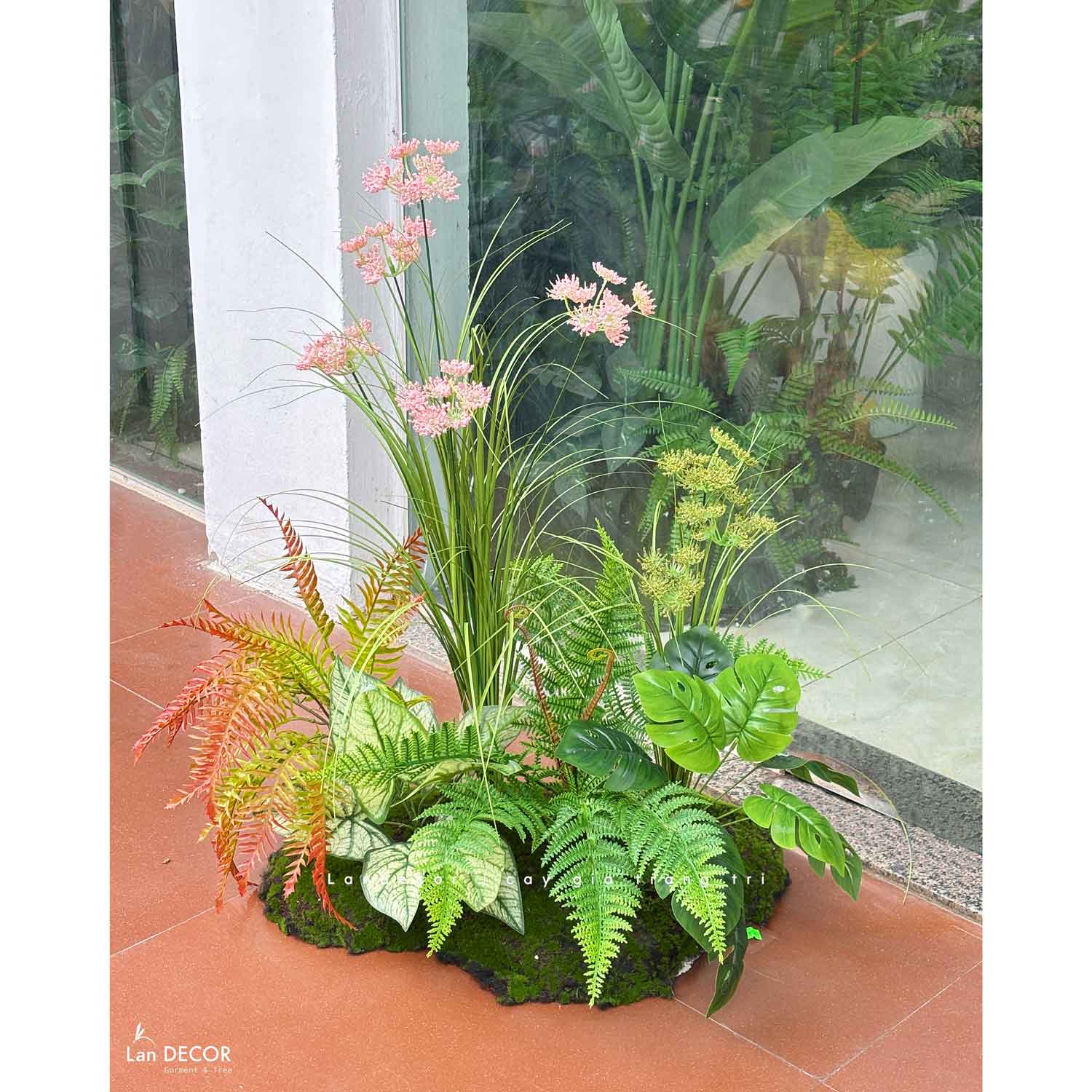 Bồn Hoa Thiết Kế - Bồn Rêu Hoa Hồi Hương Giả Decor Tự Nhiên (80x50x80cm)- RC088