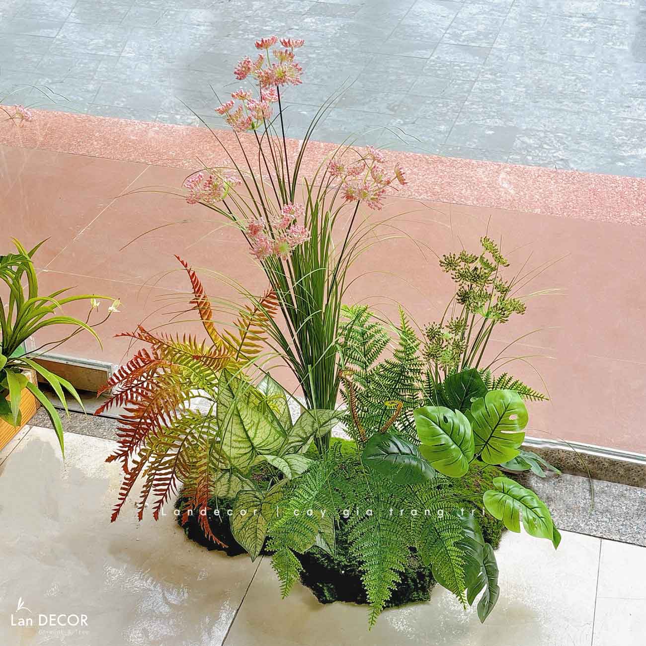 Bồn Hoa Thiết Kế - Bồn Rêu Hoa Hồi Hương Giả Decor Tự Nhiên (80x50x80cm)- RC088