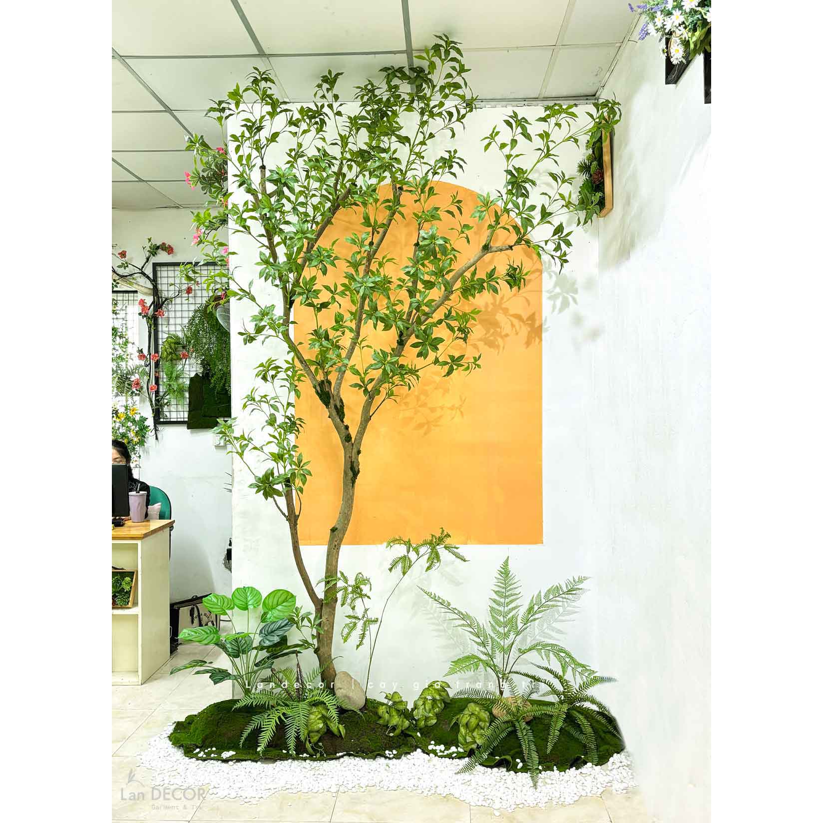 Bồn Cây Tiểu Cảnh - Bồn Cây Linh Sơn Thiết Kế Tiểu Cảnh Giếng Trời (190x40x300cm)- RC068