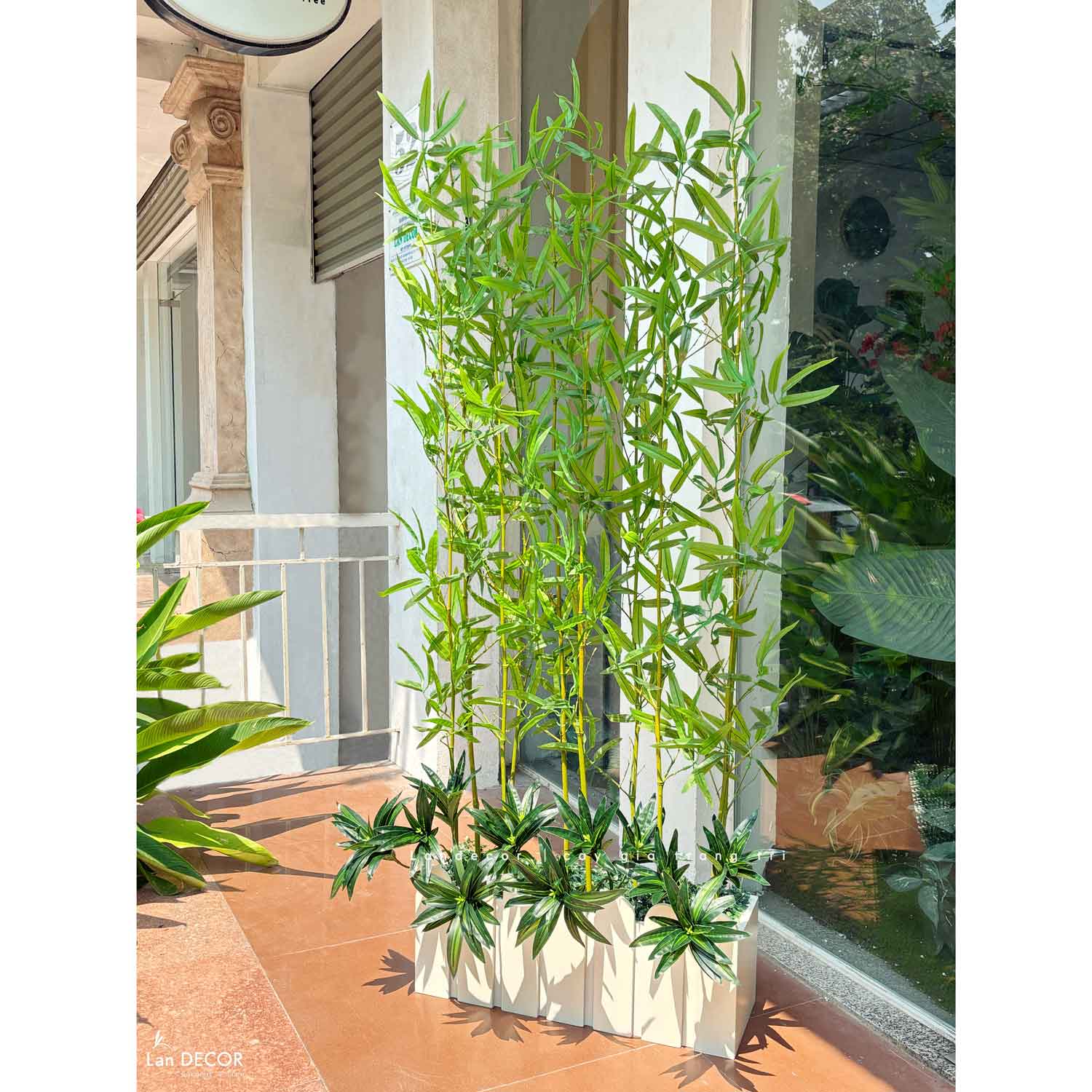 Trúc Quân Tử Giả- Bồn Trúc Giả Trang Trí Tiểu Cảnh Cửa Hiệu (60X20X155cm)- BC216