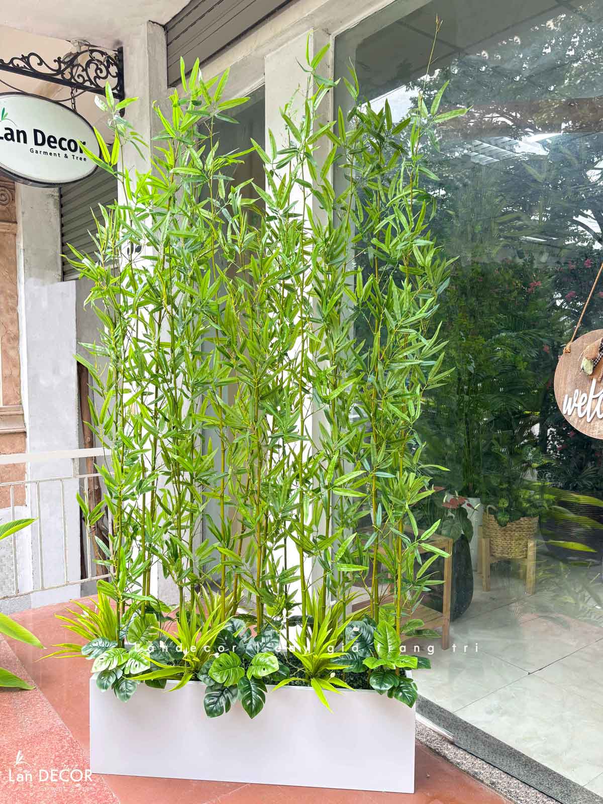 Tre Trúc Giả- Bồn Trúc Quân Tử Giả Thiết Kế Văn Phòng Công Ty (110x45x210cm)- BC288-1