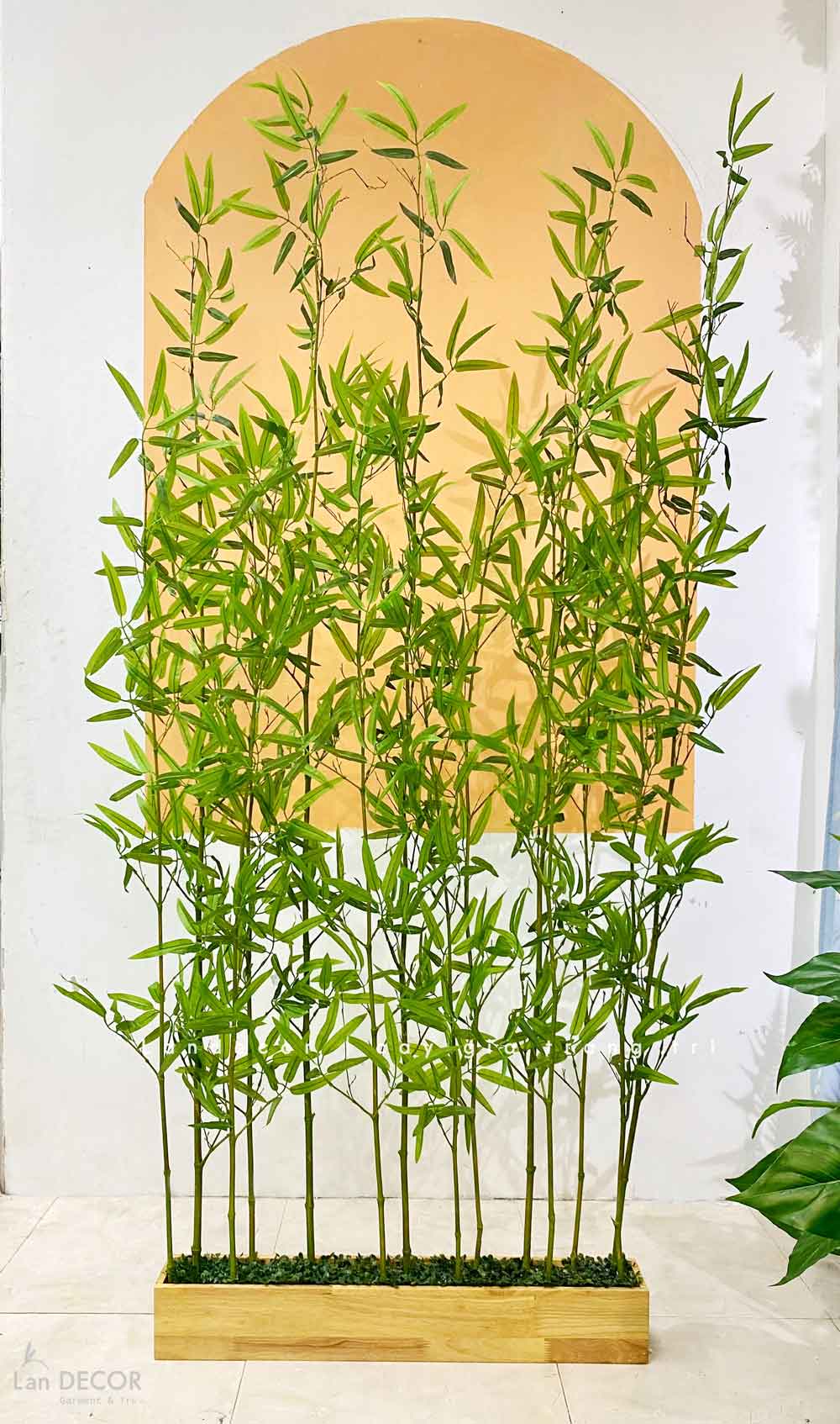 Bồn cây trúc quân tử giả trang trí nhà LanDecor (120cm) - BC074