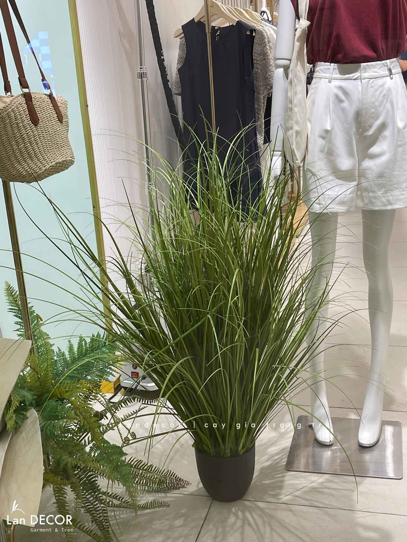 Bụi Cây Tiểu Cảnh- Bụi Cỏ Hành Giả Trang Trí Cửa Hiệu Tạo Điểm Nhấn Xanh (cao 95cm. tán 55cm)- CC1103