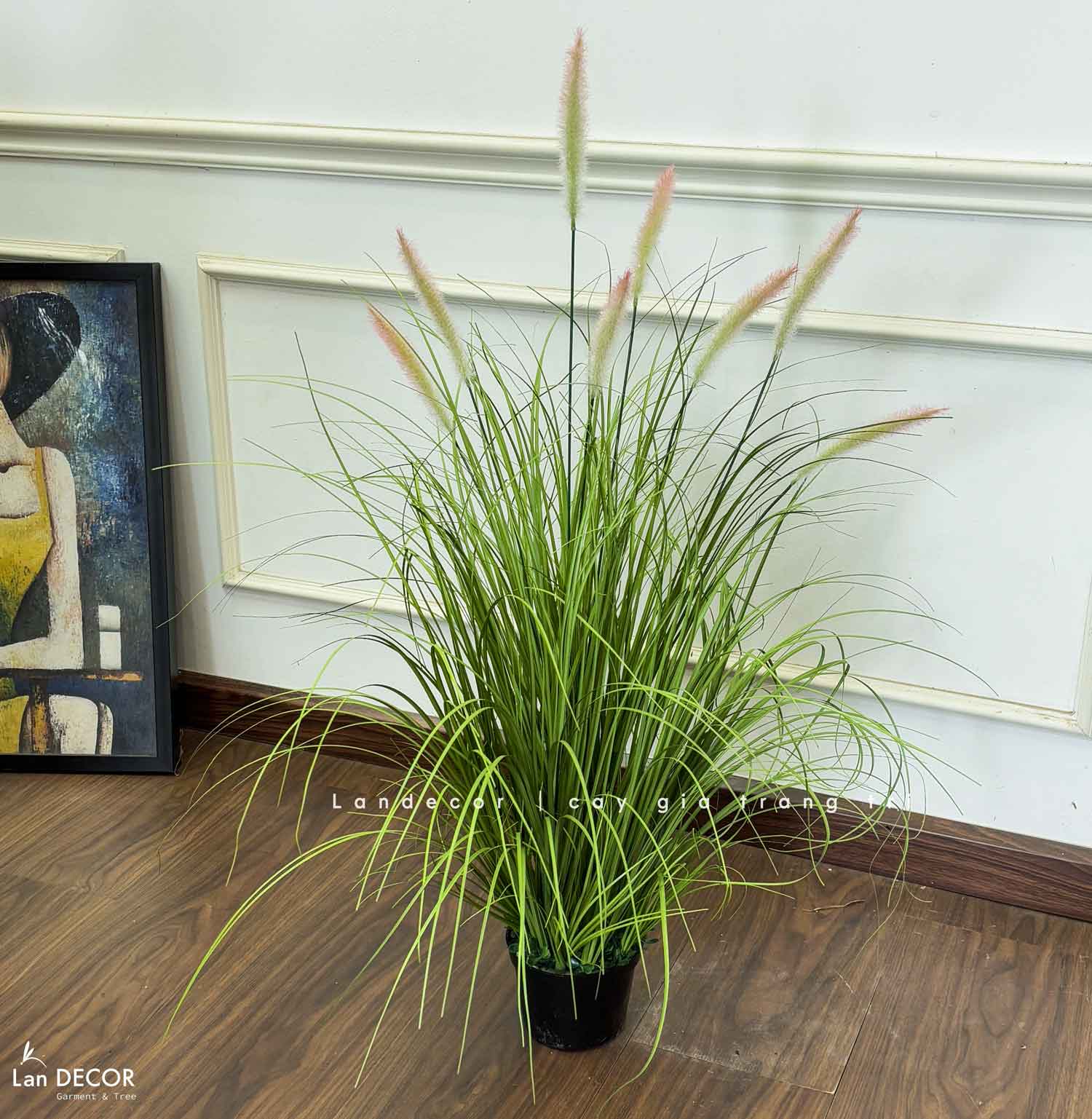 Cỏ Lau Giả - Bụi Cỏ Lau Hồng Decor Tiểu Cảnh Lau Giả, Thiết Kế Hiện Đại (cao 110cm, tán 55cm)- CC1100