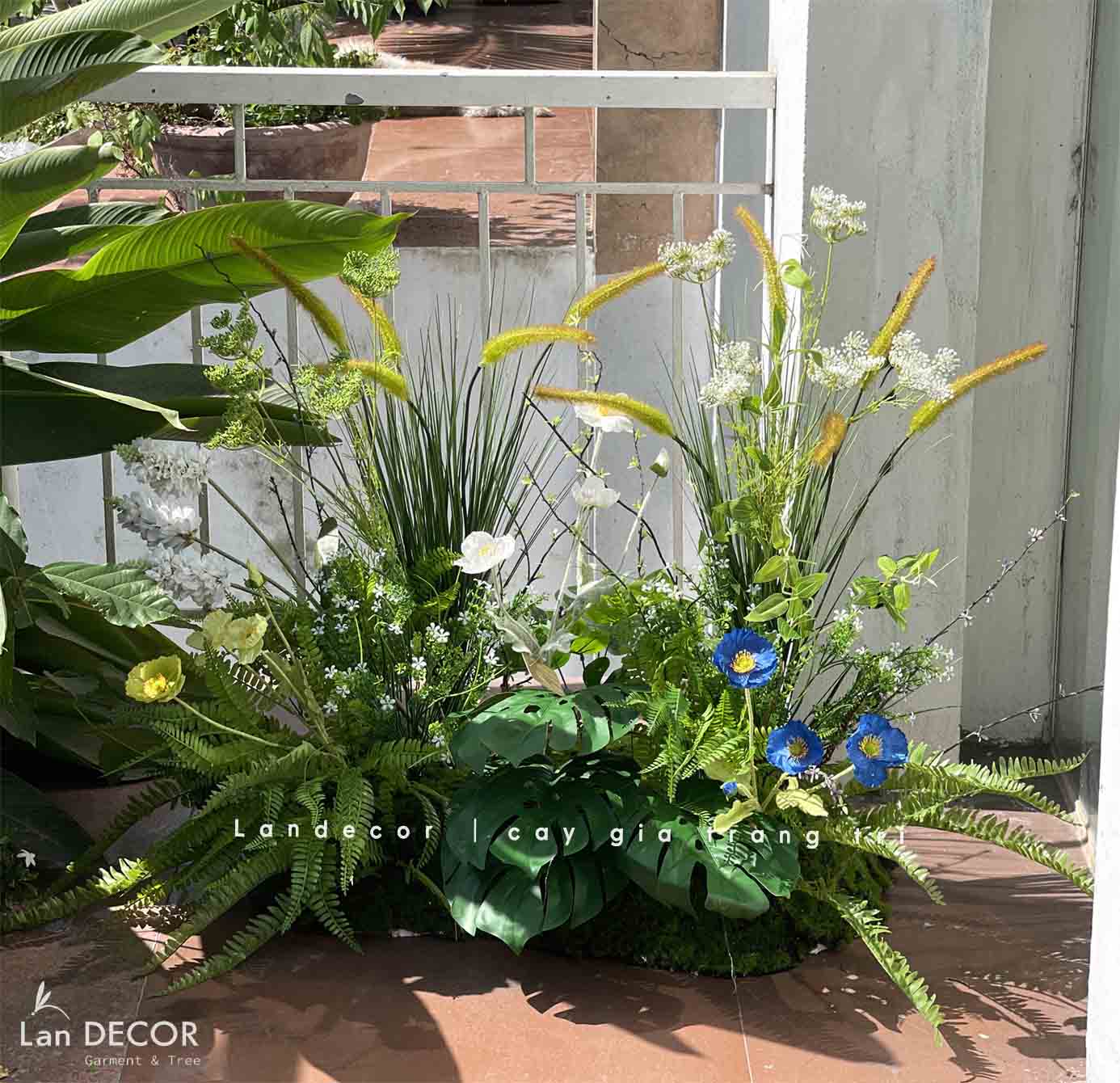 CÀNH HOA ANH TÚC GIẢ TRANG TRÍ (60cm) - HC1081