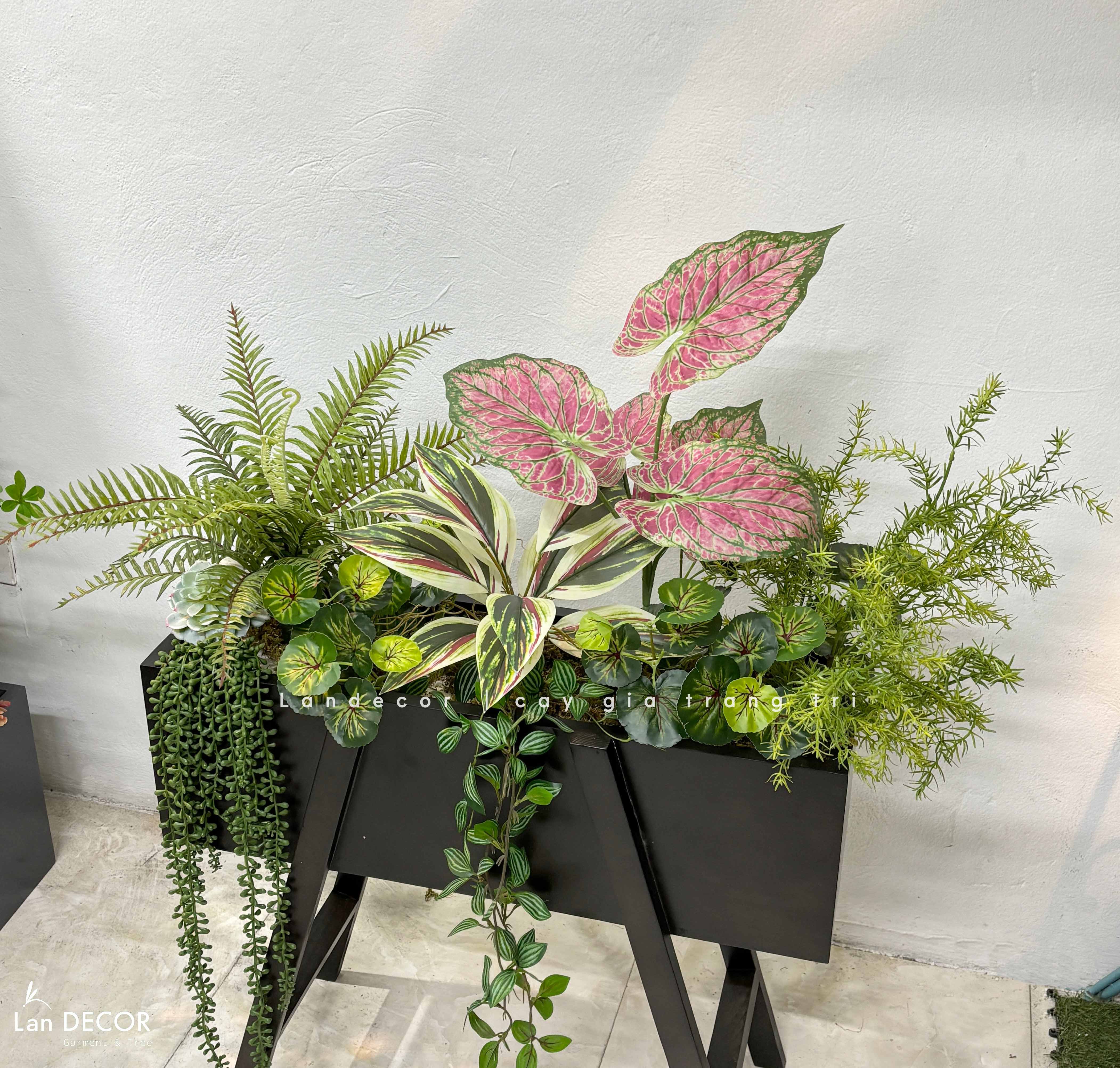 Kệ Cây Giả Trang Trí- Kệ Cây Giả Decor Cửa Hiệu Xanh, Trang Trí Không Gian Hiện Đại (100X50X110cm) - BC274