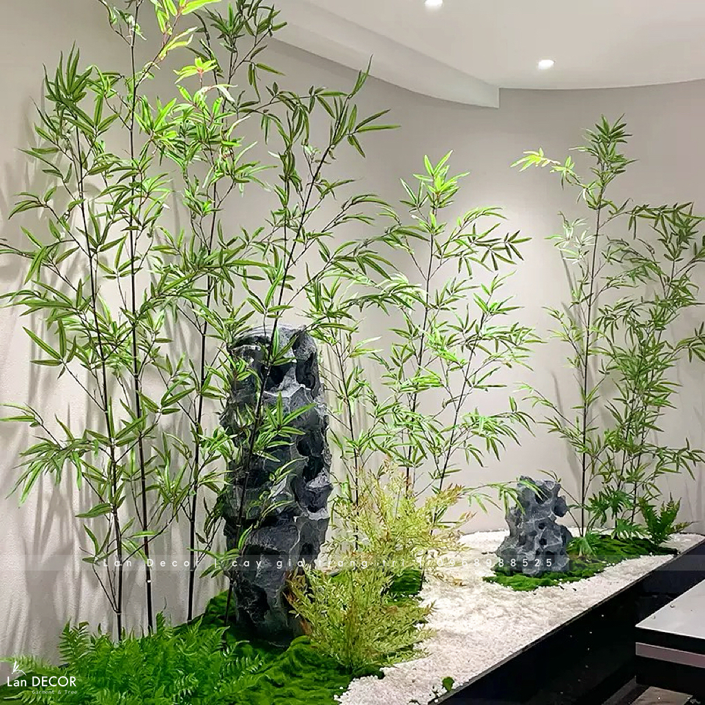 Tiểu Cảnh Giả Decor - Tiểu Cảnh Tre Trúc Giả Tạo Cảnh Quan Xanh