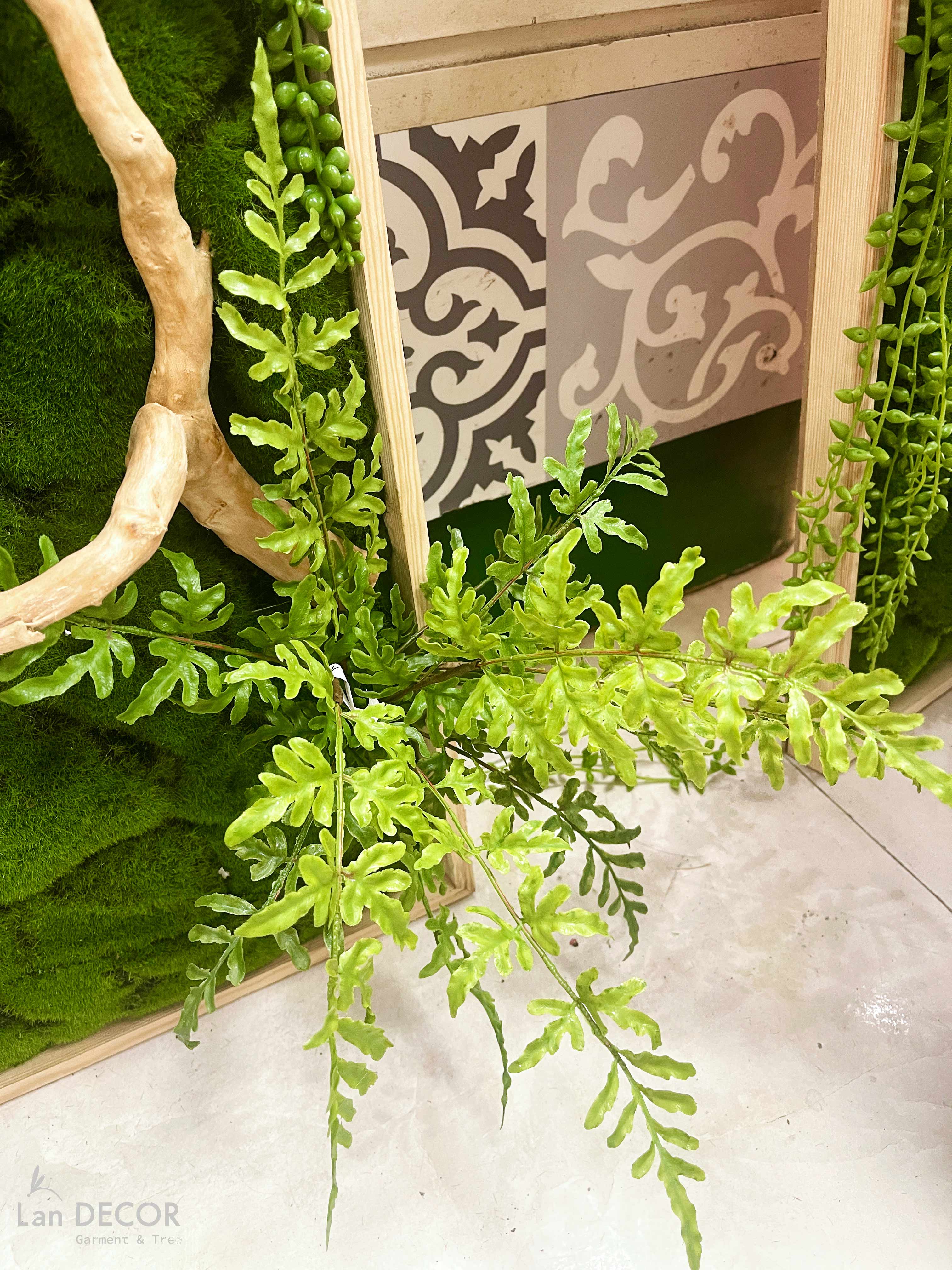 Tranh Rêu Thiết Kế - Tranh Rêu Sen Đá Giả Treo Tường Decor Cửa Hiệu (50x100cm)- KTR(50x100)-4