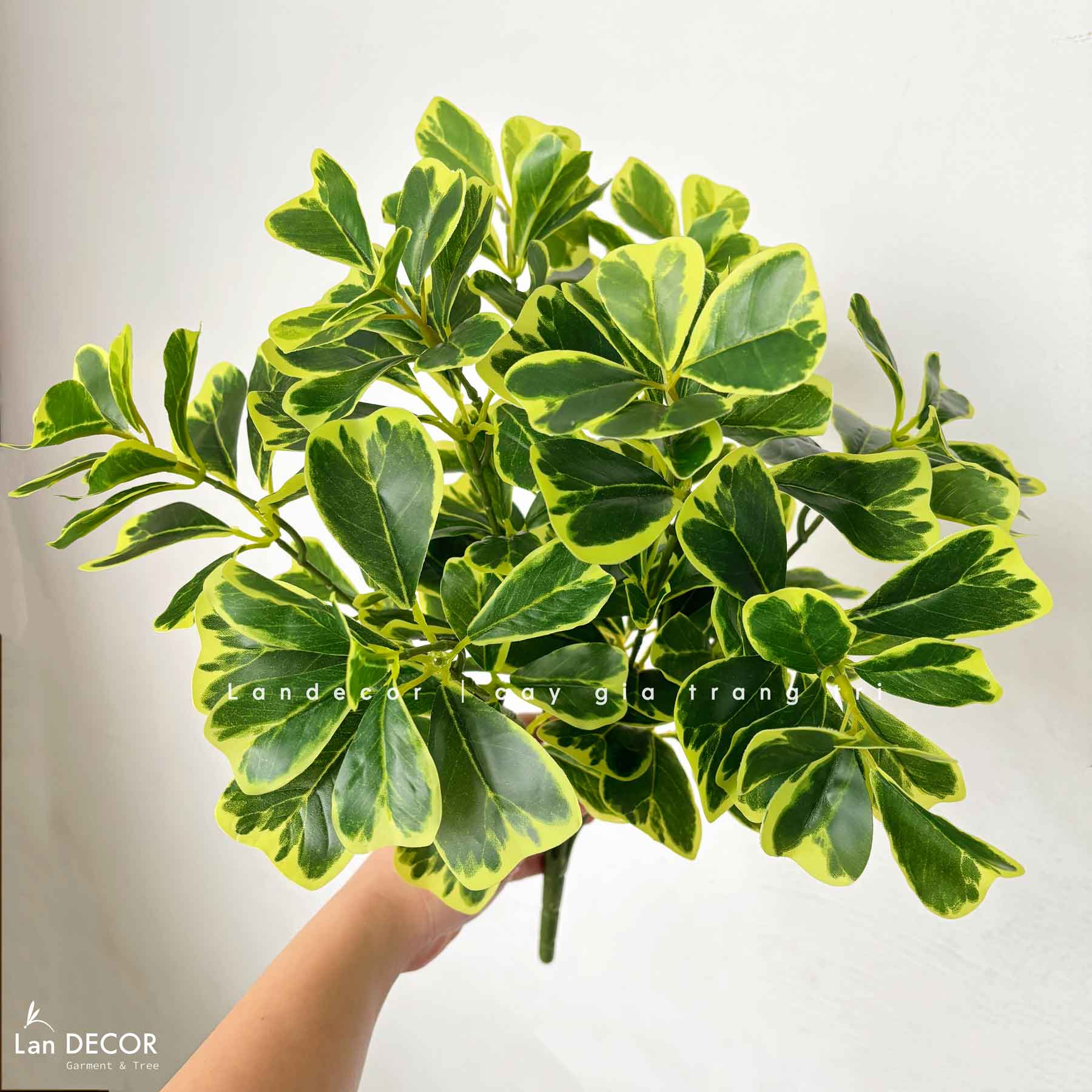 Cành Lá Giả Trang Trí- Cành Cẩm Thạch Giả Trang Trí Tiểu Cảnh (40cm)- HC1434