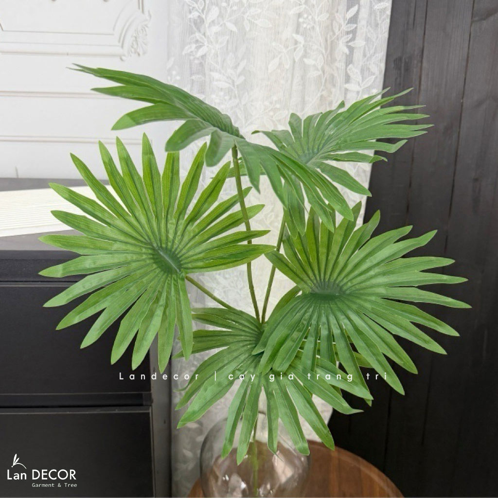 Cành Lá Giả Trang Trí- Cành Cọ Giả Decor (5 lá, 75cm)- HC1354