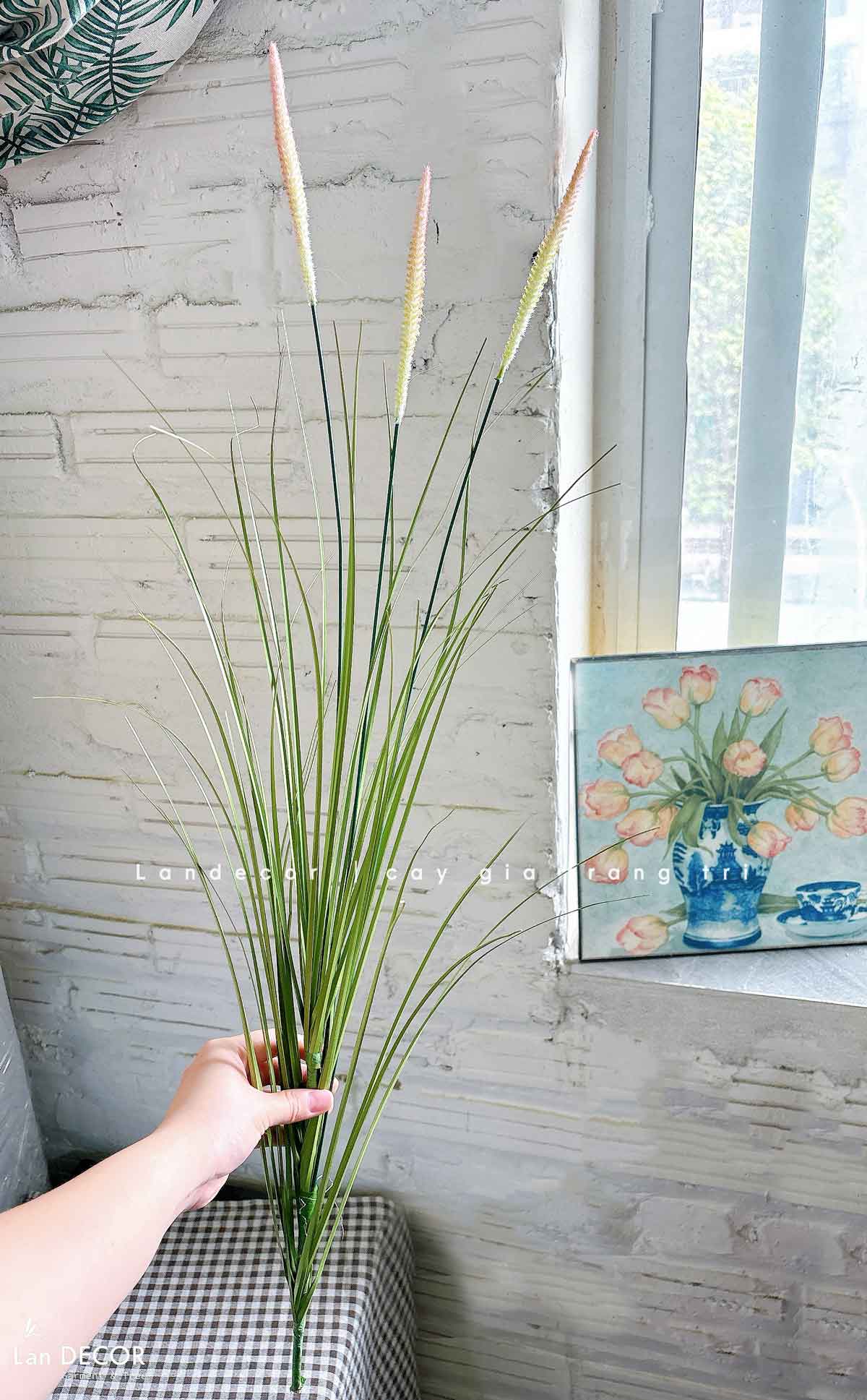 Cỏ Lau Giả- Cành Cỏ Lau Giả Không Lông Thiết Kệ Ụ Rêu Tiểu Cảnh, Decor Kệ Cây- CC1088