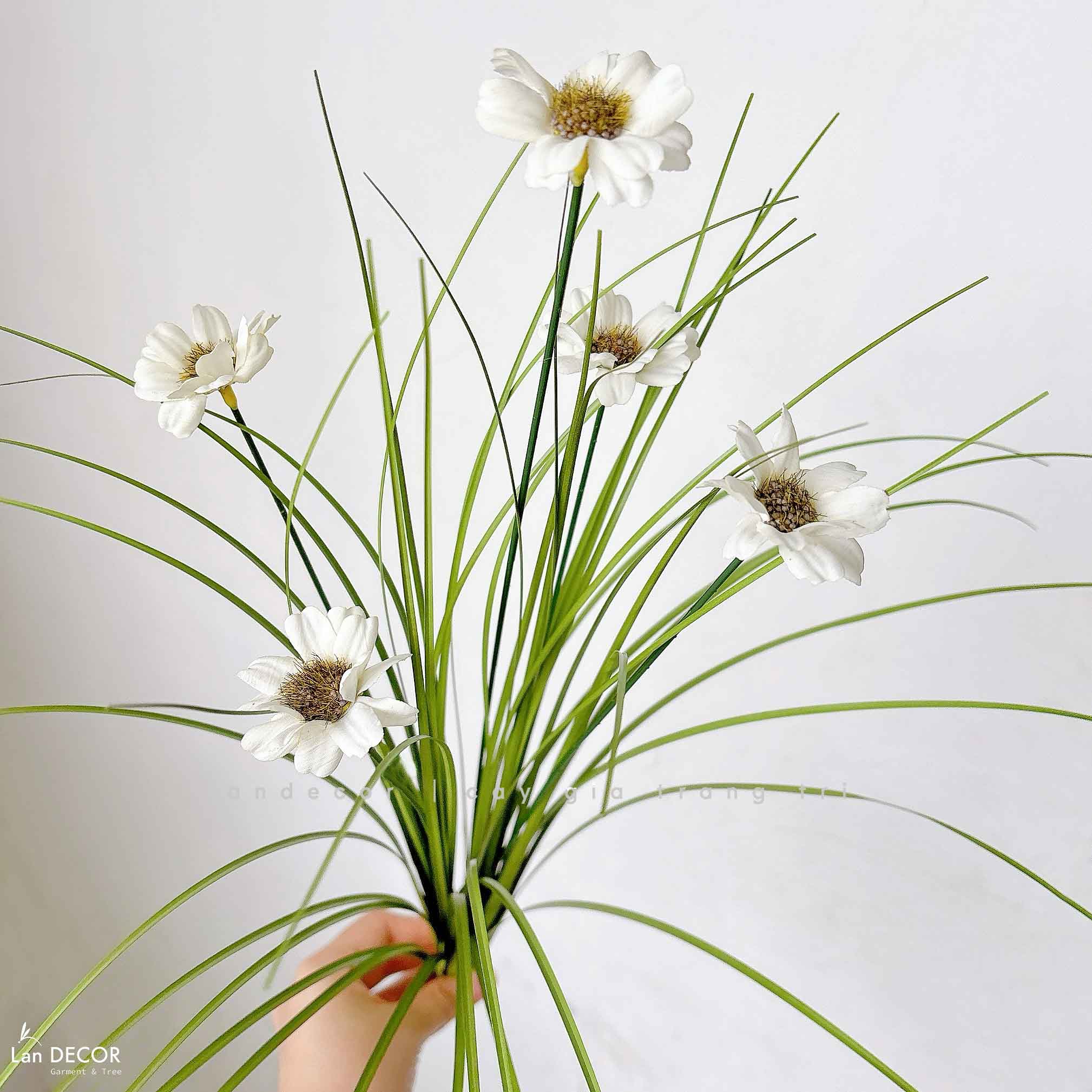 Cành Hoa Cúc Giả- Cành Hoa Cúc Giả Thiết Kế Lan Decor, Trang Trí Kệ Cây Hoa, Decor Căn Hộ, Bồn Rêu Tiểu Cảnh- CC1094