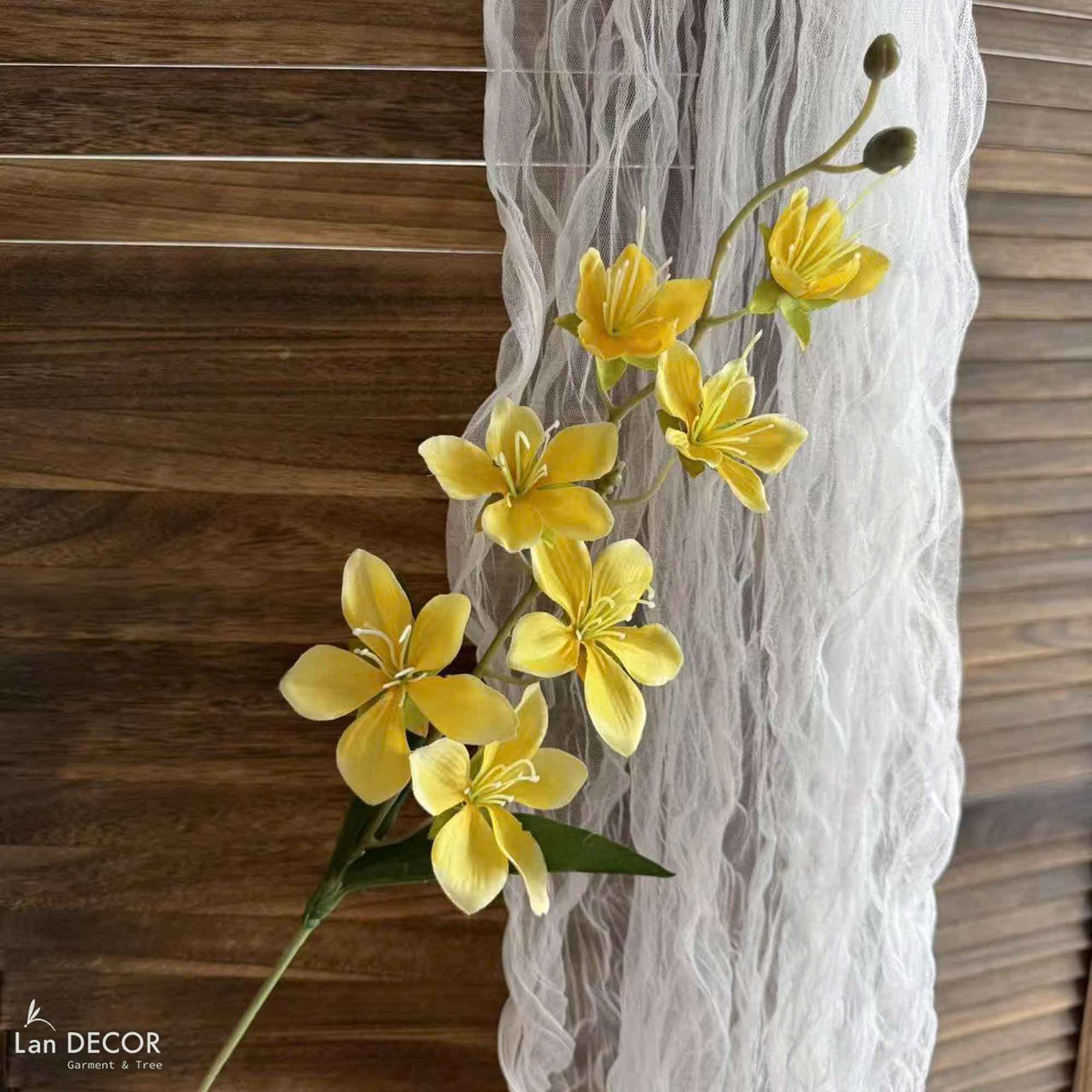 Cành Hoa Giả Decor- Cành Địa Lan Giả Decor Cửa Hiệu (70cm) - HC1271