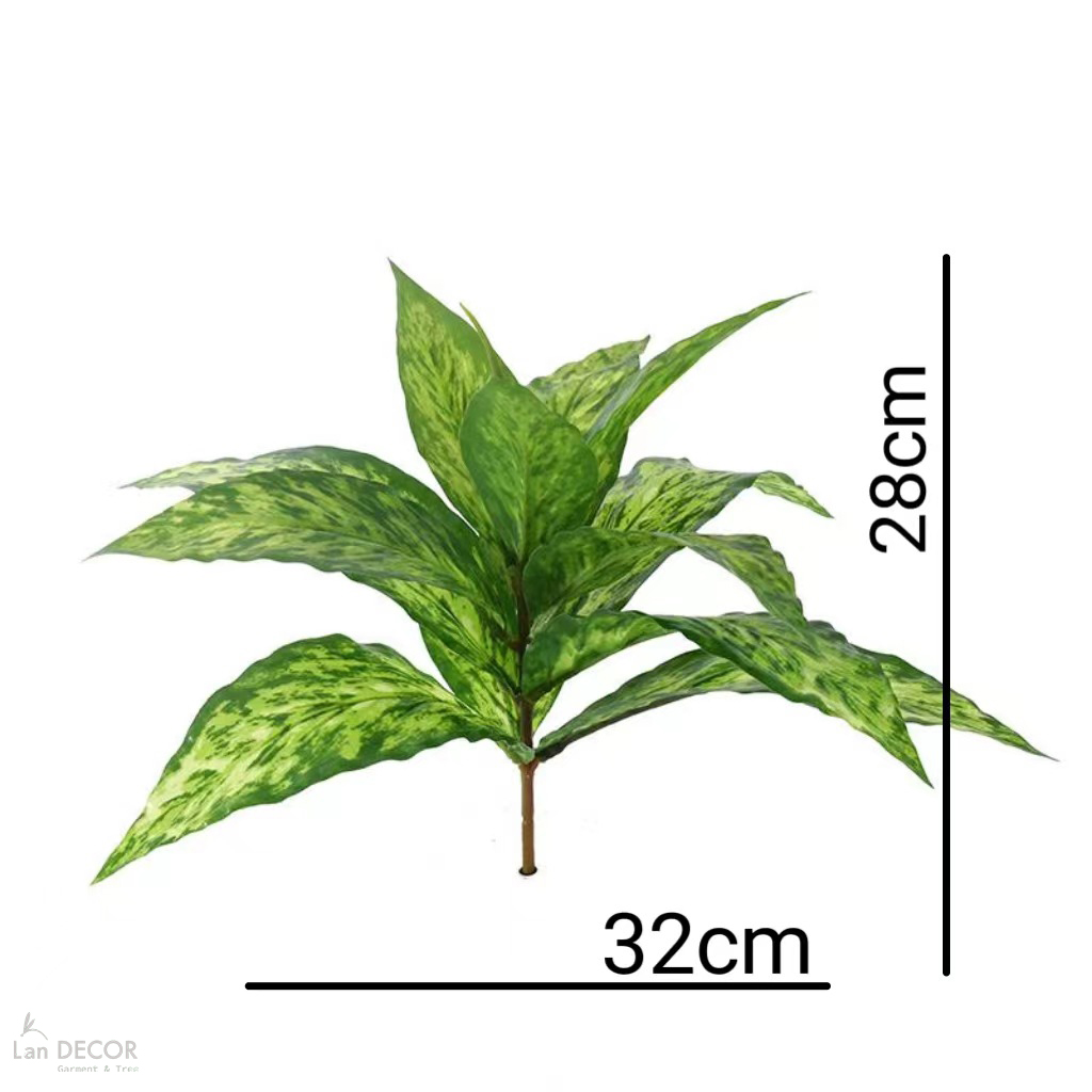 Cành Lá Giả Decor- Cành Lá Lan Giả Trang Trí (30cm, 12 lá)- HC1321