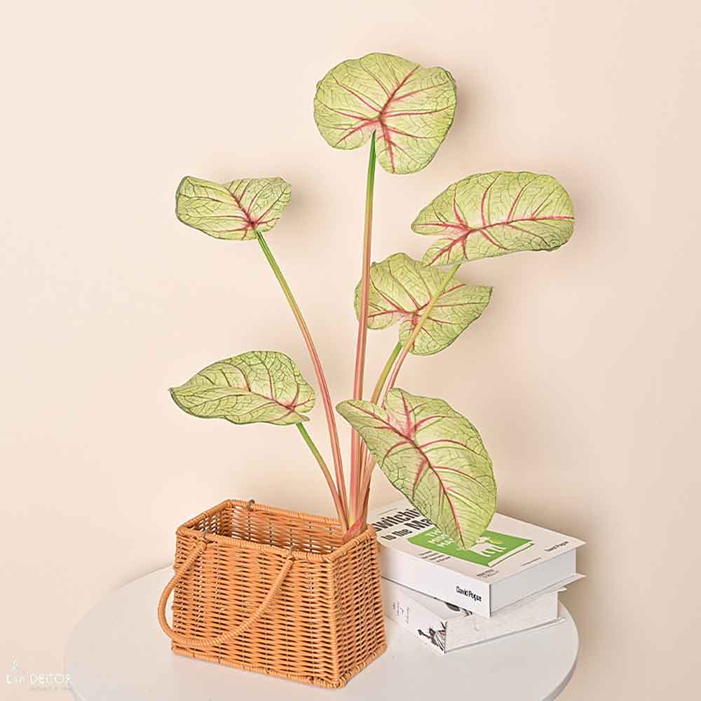 Cành Lá Giả - Cành Lá Môn To Giả Decor Tự Nhiên, Đẹp Mắt (70cm)- HC1314