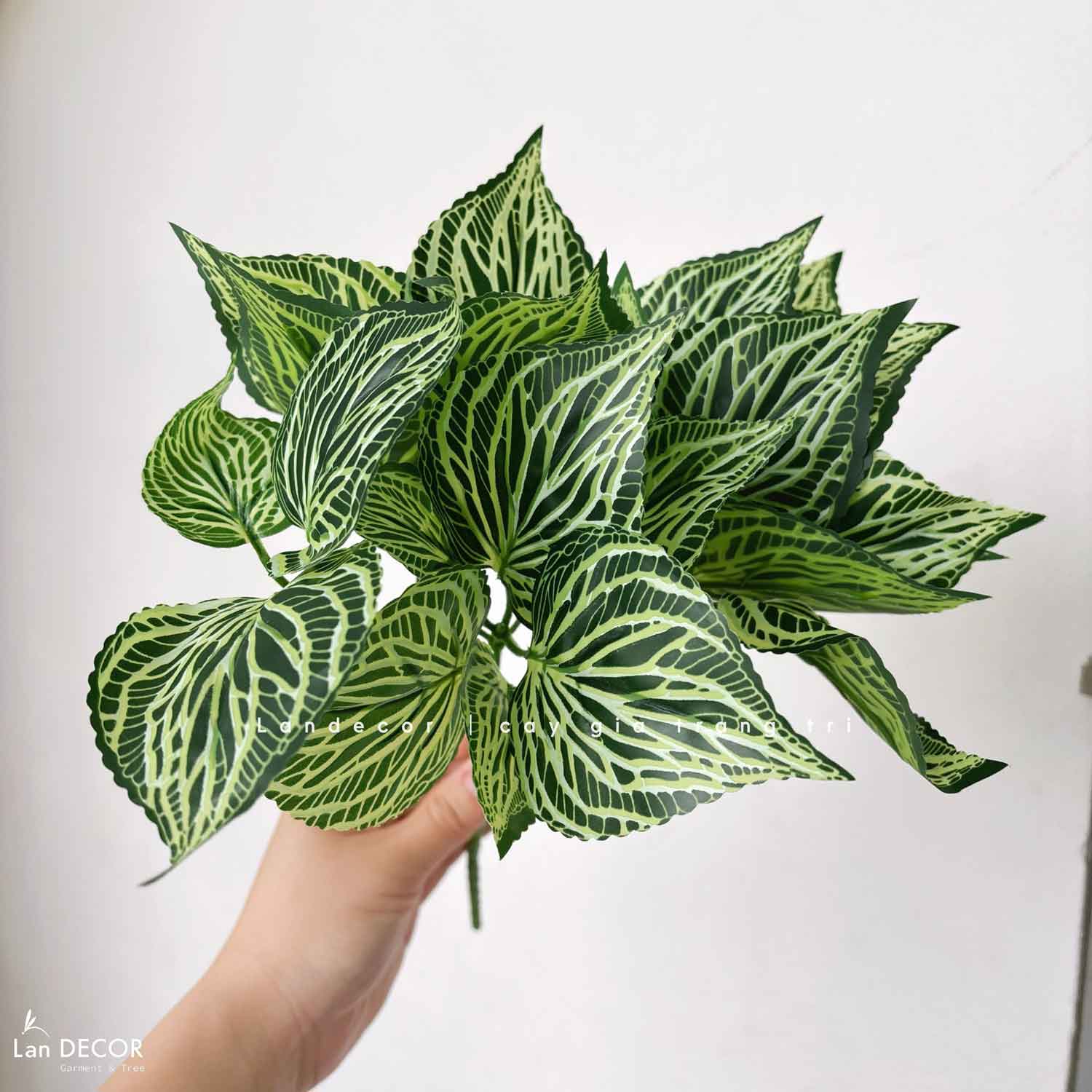 Cành Lá Giả Decor- Cành Lá Sọc Dưa Nhỏ Giả Trang Trí Bồn Tiểu Cảnh (5 nhánh, 34cm)- HC1352