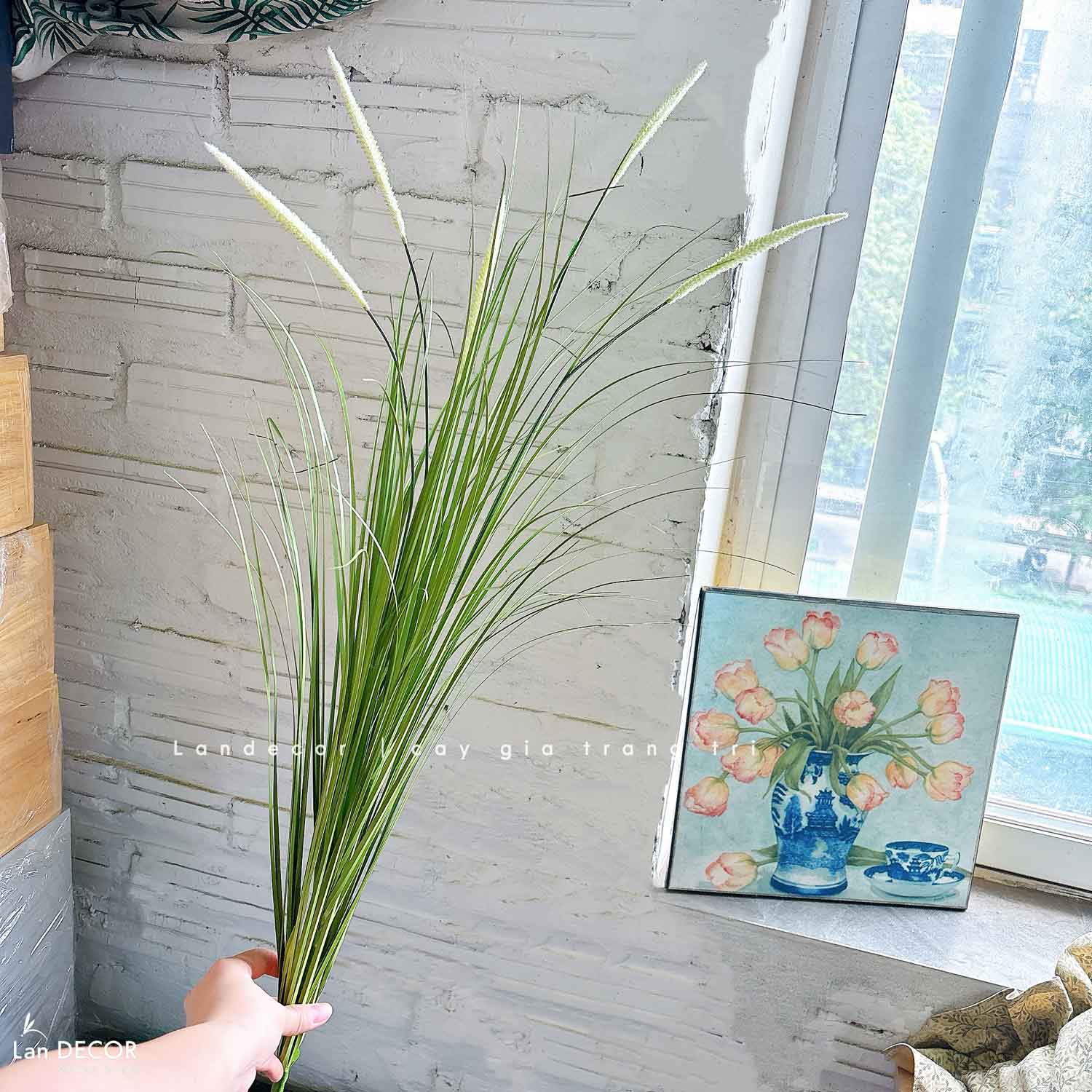 Cỏ Lau Giả- Cành Cỏ Lau Giả Không Lông Thiết Kệ Ụ Rêu Tiểu Cảnh, Decor Kệ Cây- CC1088