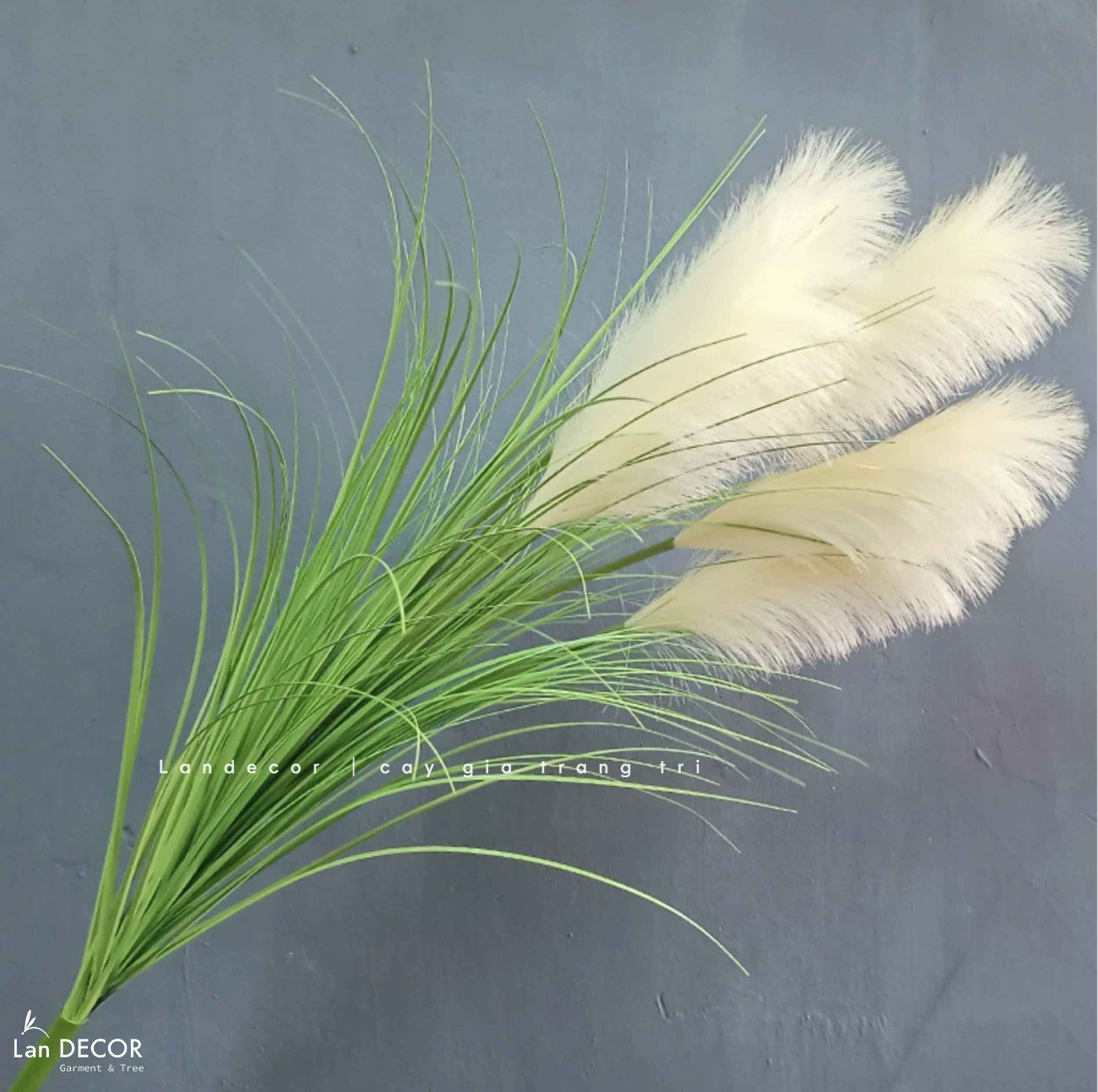 Cỏ Lau Giả- Cành Lau Trắng Giả Decor Phong Cách Đồng Nội (80-100cm)- CC1086-trắng