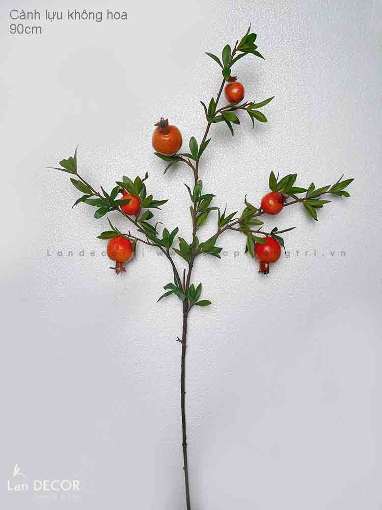 Lựu Giả, Cành Lựu Giả Không Hoa Trang Trí Nhà Đẹp (6 quả) - HC940