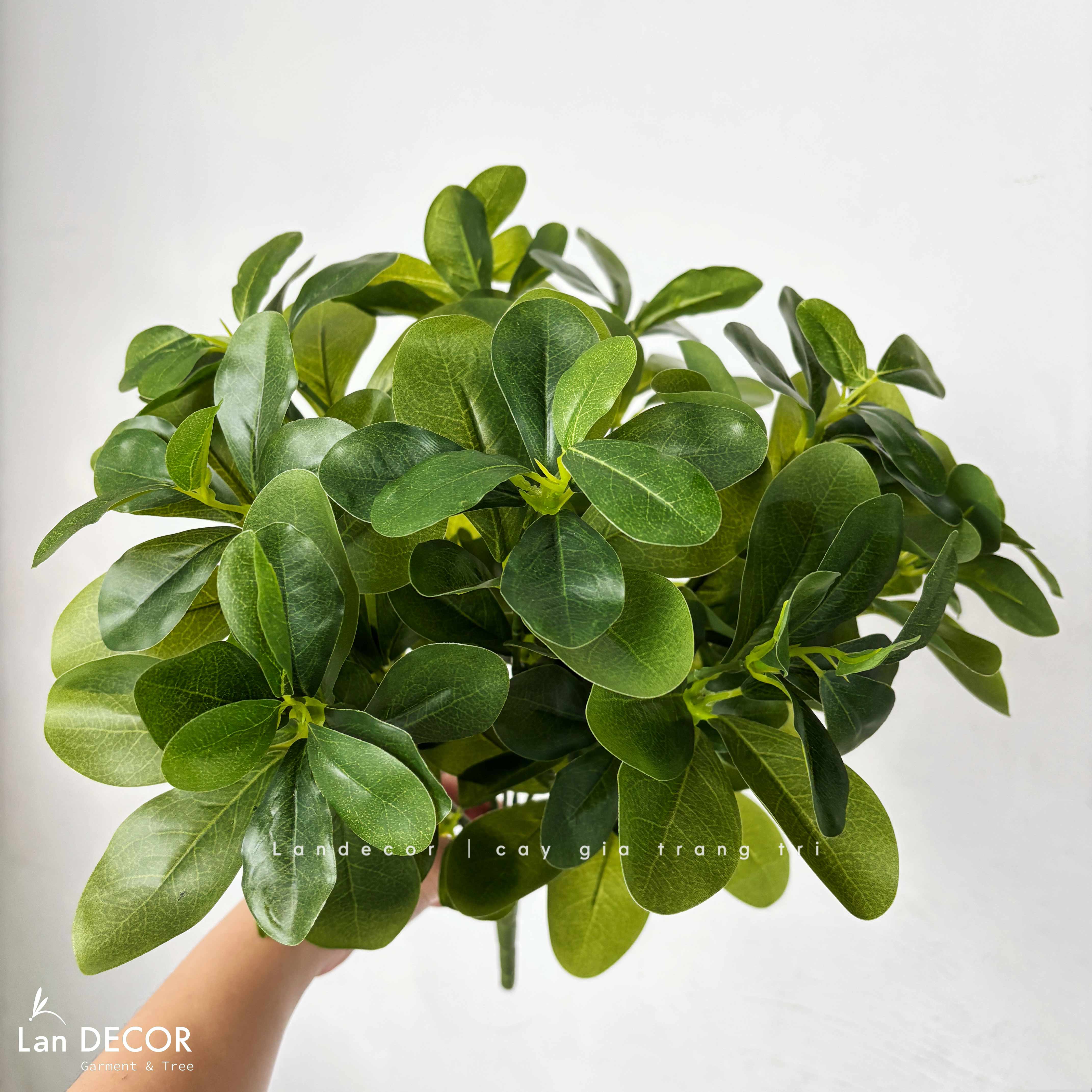 Cành Lá Gỉa Decor - Cành Ngũ Da Bì Xanh 9 Nhánh Trang Trí (40cm)- HC1378
