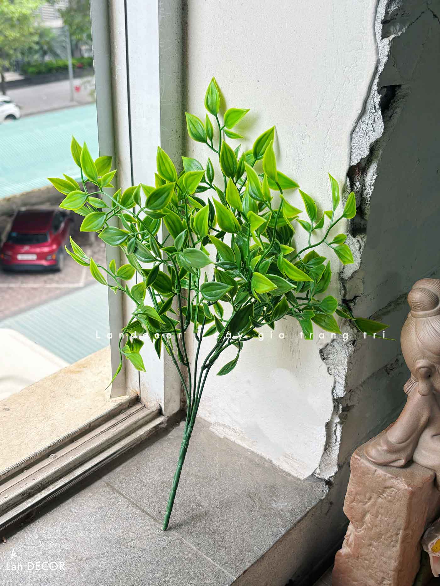 Cành Lá Giả Trang Trí- Cành Nguyệt Quế Giả Decor (5 nhánh, 35cm)- HC1380
