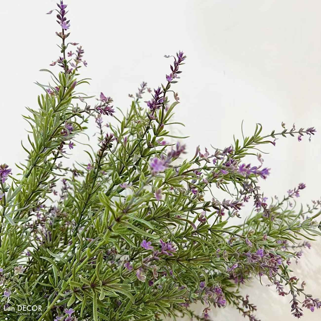 Cành Hoa Giả- Cành Hoa Oải Hương Lá Mốc Trang Trí (3 nhánh, 60-100cm)-HC1083