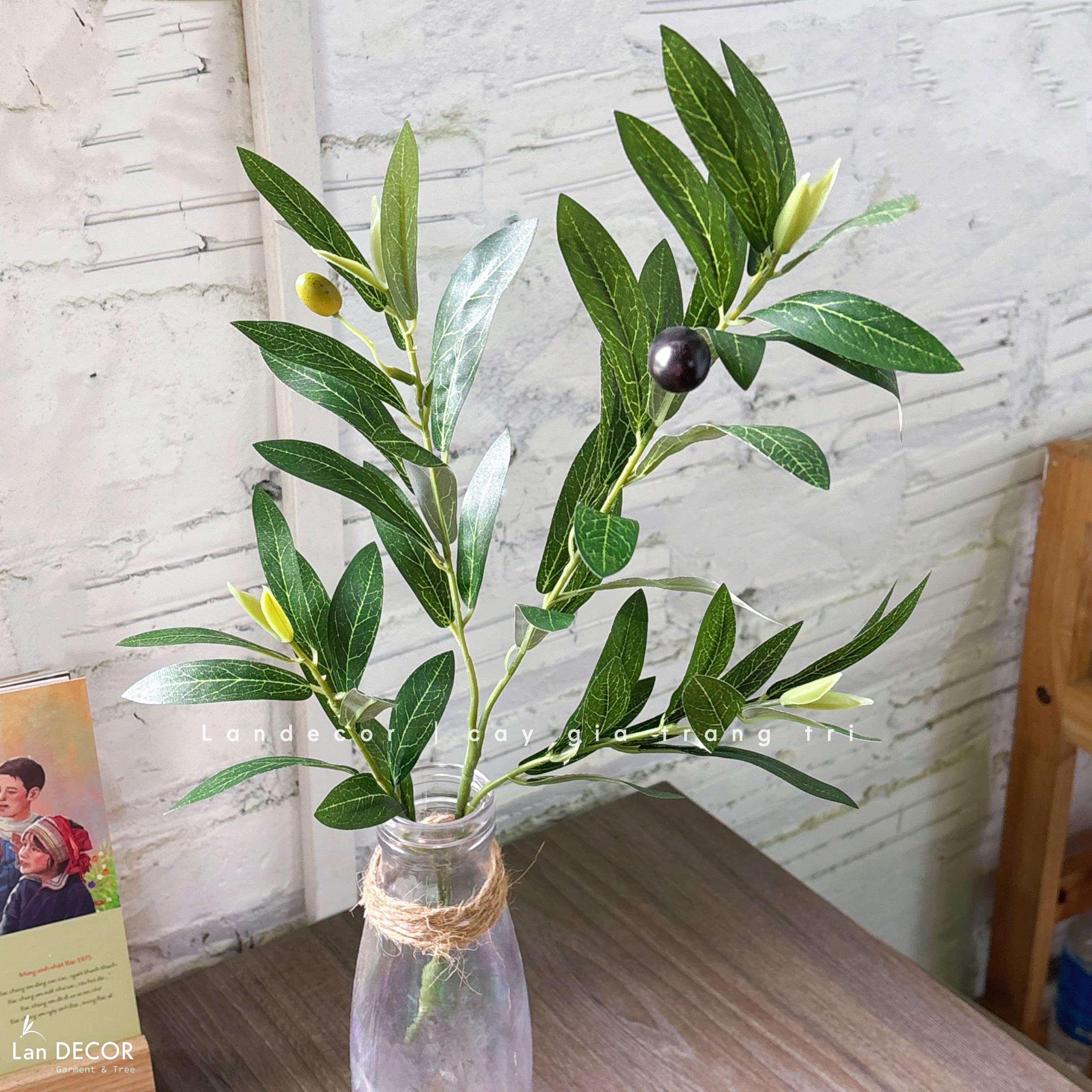 Cành Lá Giả- Cành Lá Olive Thiết Kế Cây Giả Tiểu Cảnh - HC421, HC422