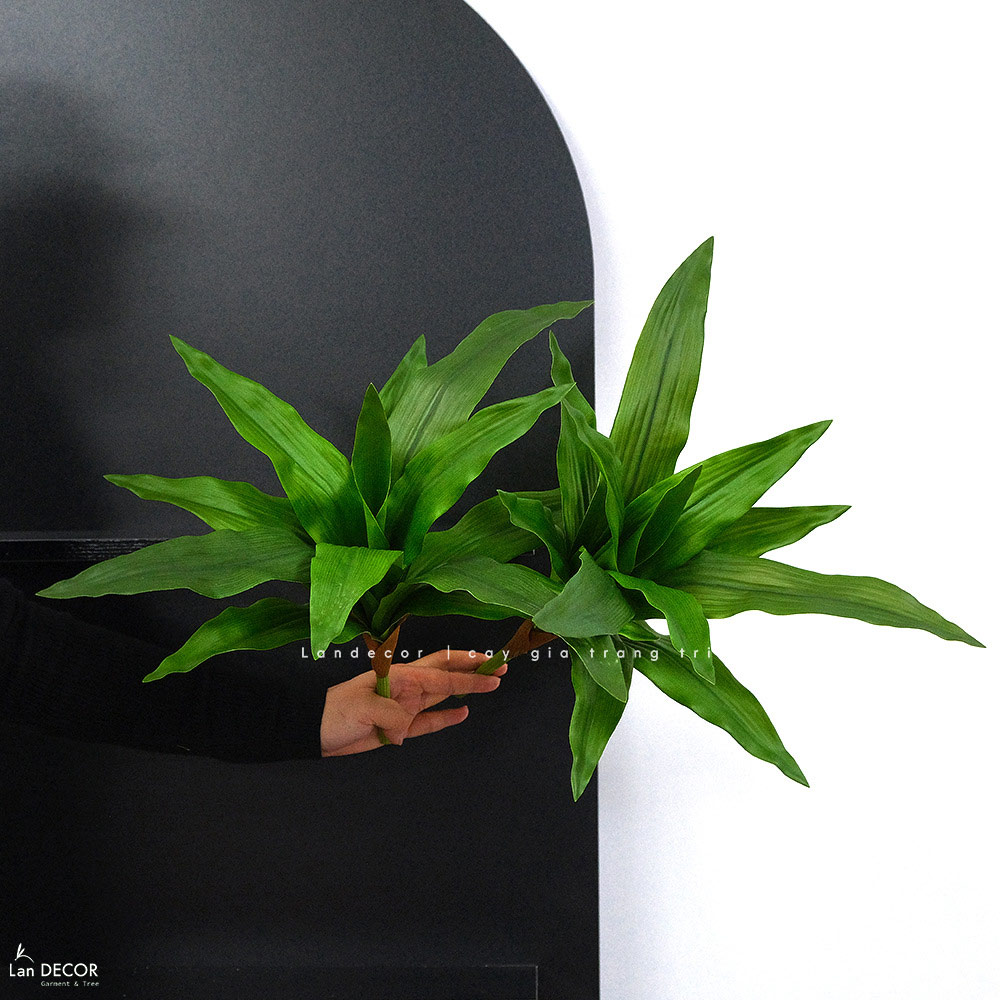 Cành Lá Giả Decor- Cành Thiết Mộc Lan Giả Trang Trí (45cm)- HC1303