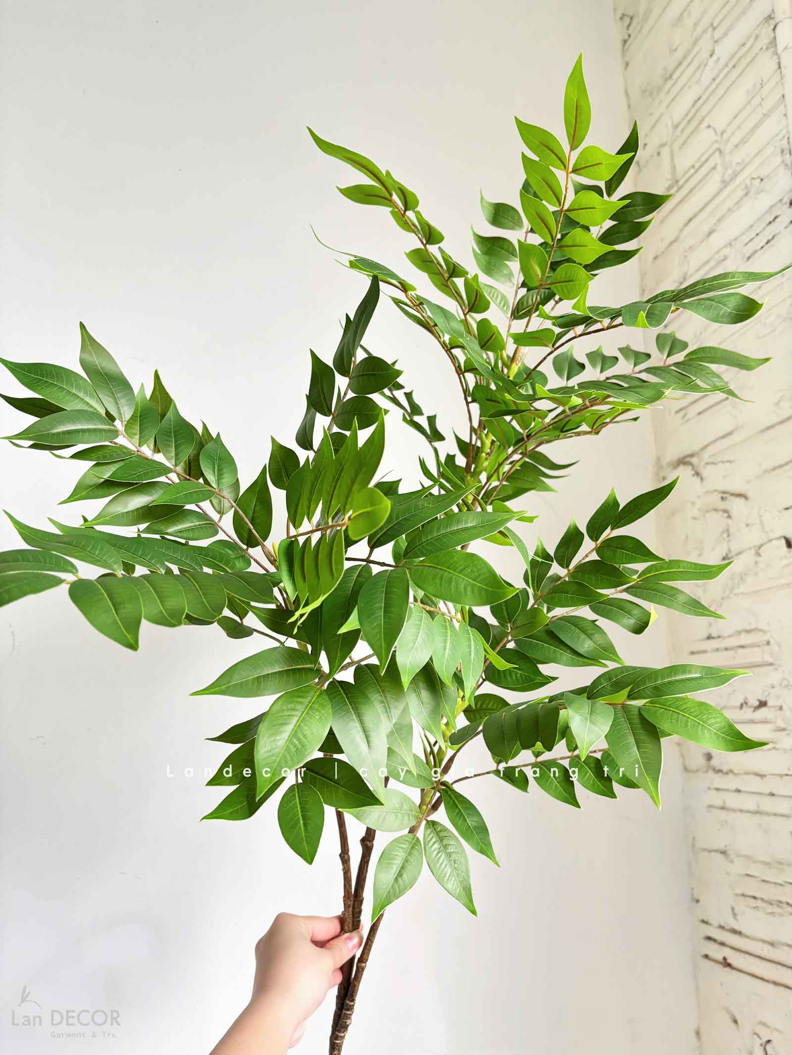 Cành Lá Giả - Cành Ưng Bất Bạc Giả Trang Trí, Thiết Kế Cây Giả Tiểu Cảnh (110cm)- HC1306