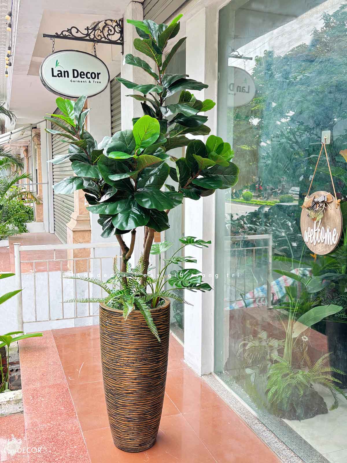 Cây Bàng Giả Decor- Cây Bàng Giả Thiết Kế Lan Decor, Trang Trí Không Gian Xanh Hiện Đại (170cm)- CC1147