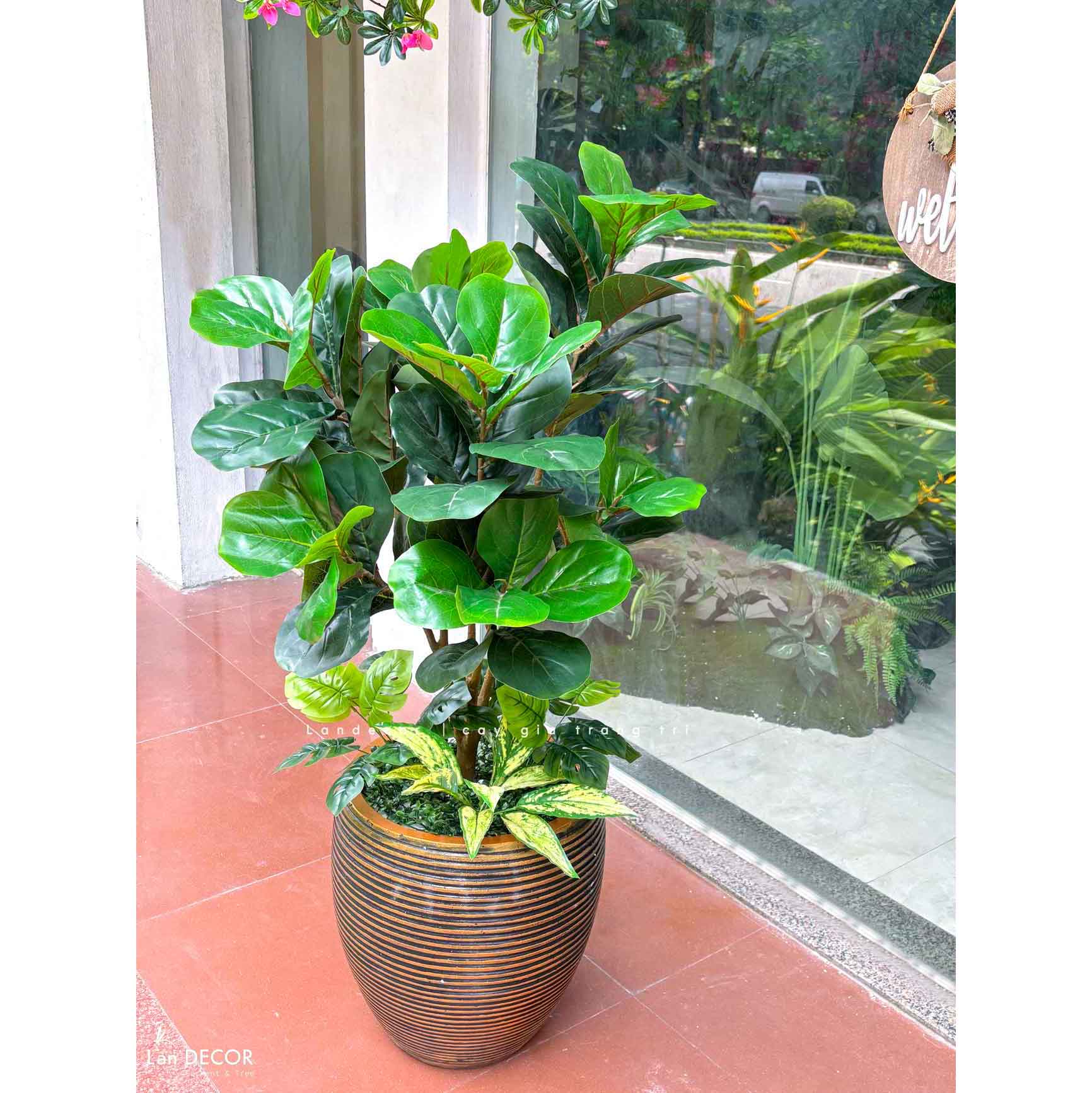 Cây Bàng Giả- Cây Bàng Trang Trí Nhà, Văn Phòng, Cửa Hiệu Đẹp Tự Nhiên (120cm)- CC1136