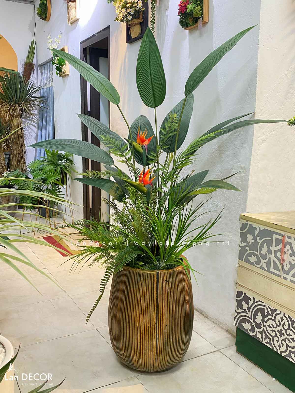 Cây chuối thiên điểu trang trí LanDecor (140cm) - LC3180 mix