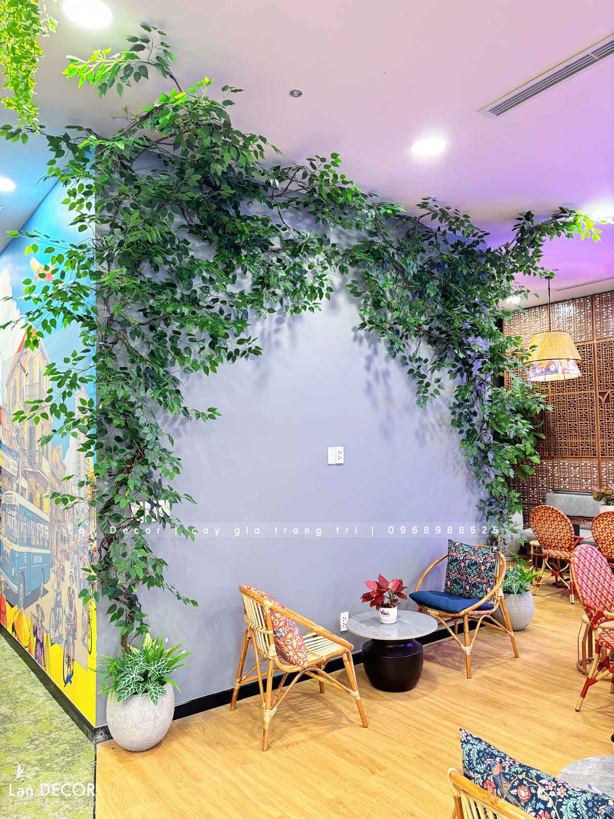 Thiết Kế, Thi Công Tiểu Cảnh Cây Leo Rủ, Kiến Tạo Văn Phòng Xanh - Văn Phòng Vikki Hà Nội