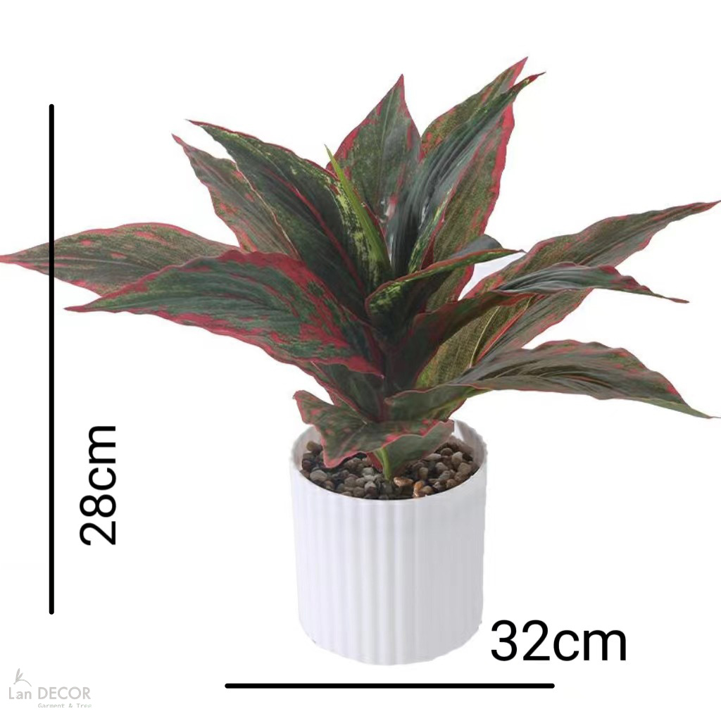 Cành Lá Giả Decor- Cành Lá Lan Giả Trang Trí (30cm, 12 lá)- HC1321