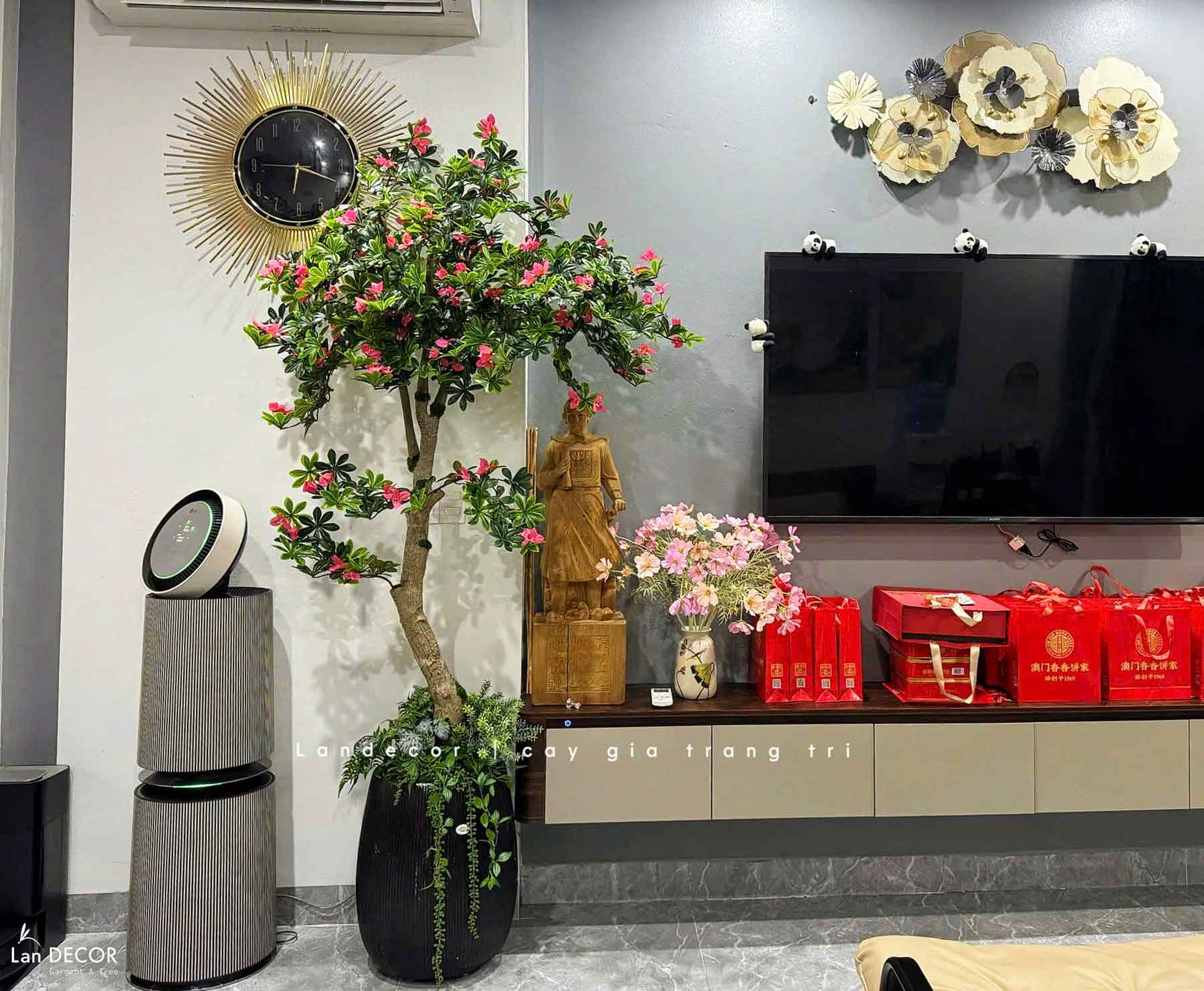 Cây Giả Tiểu Cảnh - Cây Đỗ Quyên Giả Trang Trí Không Gian Tạo Điểm Nhấn