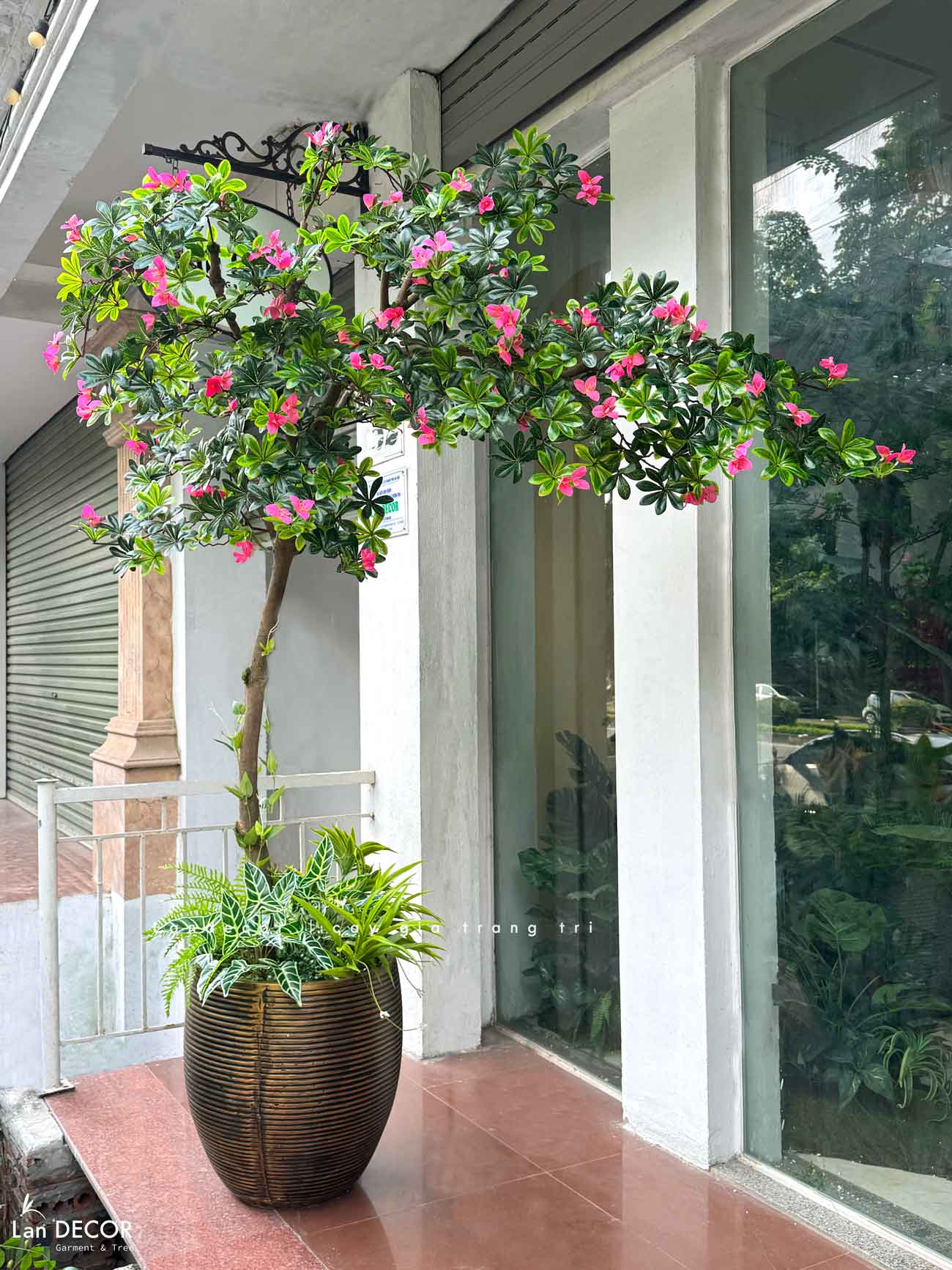 Cây Giả Tiểu Cảnh - Cây Đỗ Quyên Dáng Huyền Trưng Bày Cửa Hiệu, Quán Cafe Độc Đáo (220cm)- CC1135