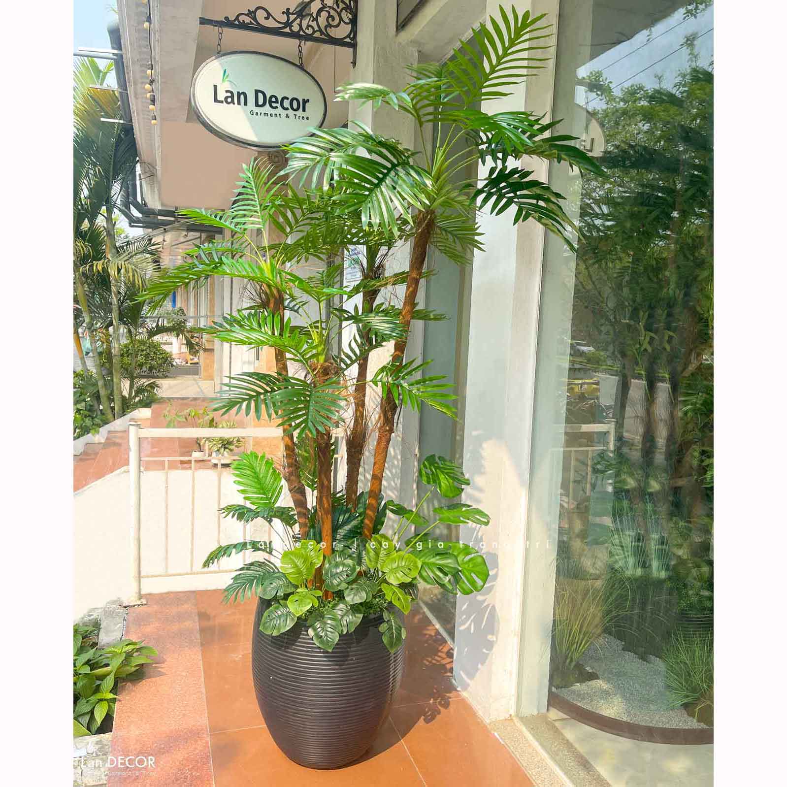 Dừa Cảnh Giả - Cây Dừa Giả Trang Trí Văn Phòng Tạo Điểm Nhấn Tinh Tế (180cm)- LC2962