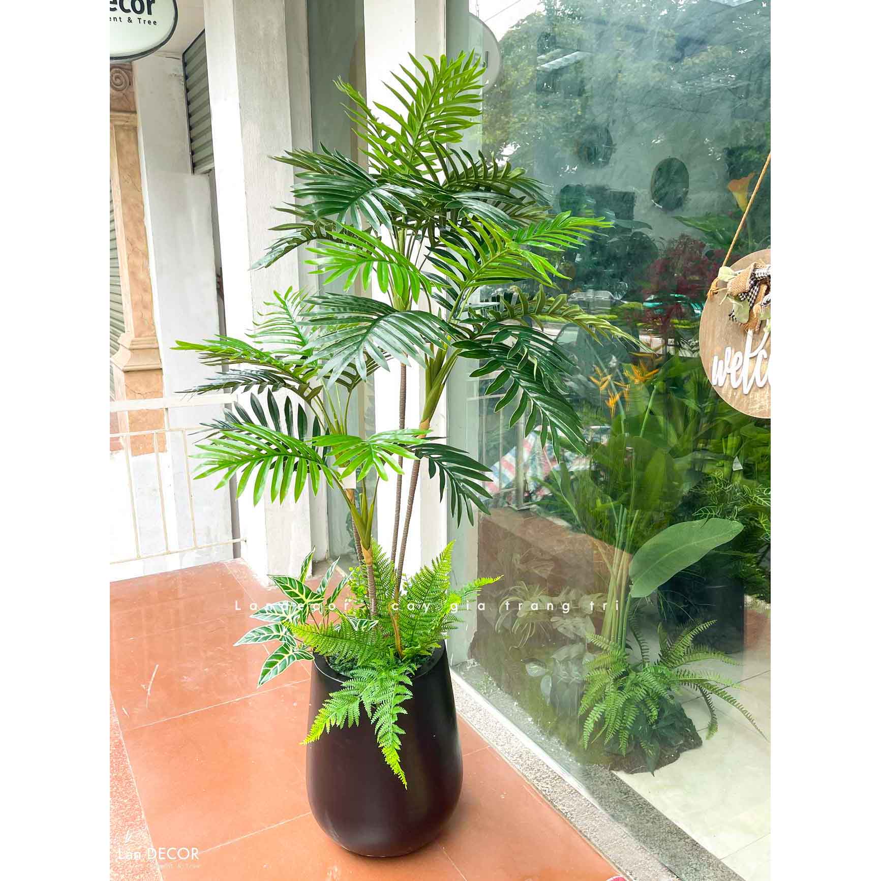 Cây Giả Trang Trí Văn Phòng- Cây Dừa Cảnh Giả Decor Nội Thất Tươi Mới (180cm)- CC1140