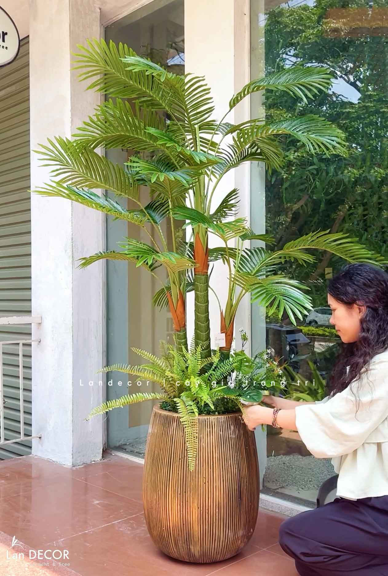 CHẬU CÂY DỪA TIỂU CẢNH PHONG CÁCH NHIỆT ĐỚI LAN DECOR - LC3062 MIX