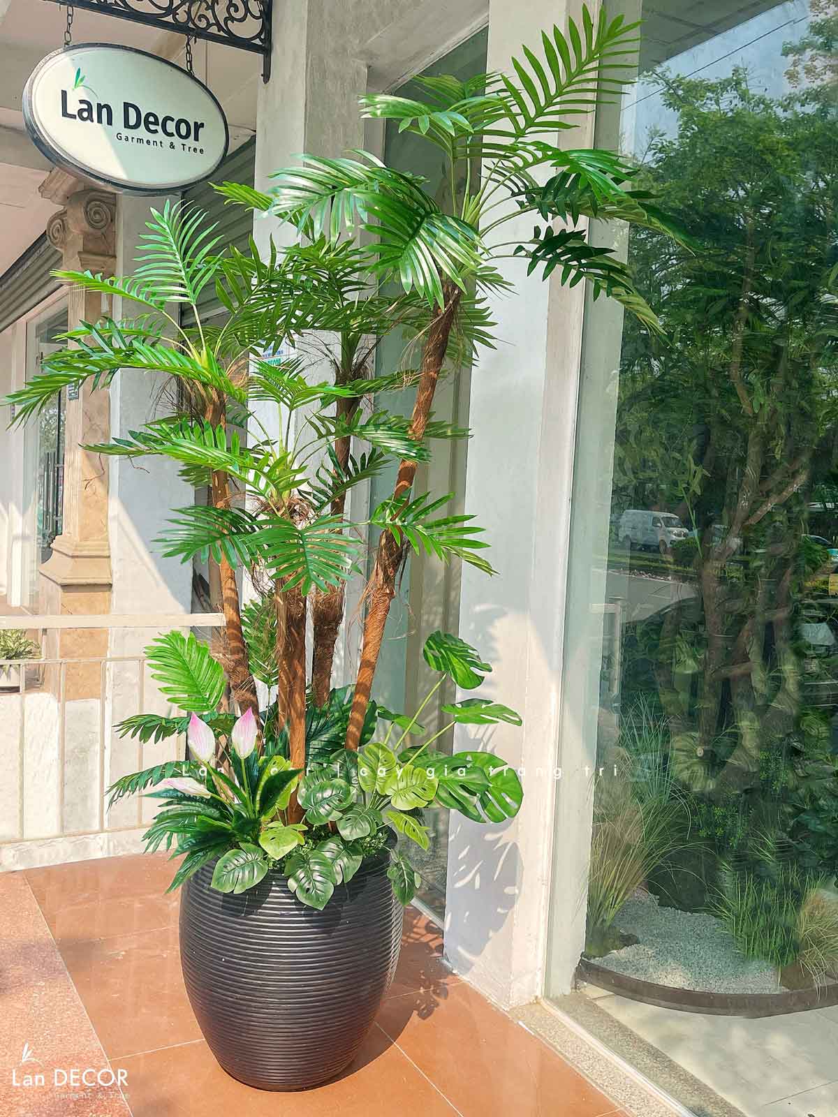 Dừa Cảnh Giả - Cây Dừa Giả Trang Trí Văn Phòng Tạo Điểm Nhấn Tinh Tế (180cm)- LC2962