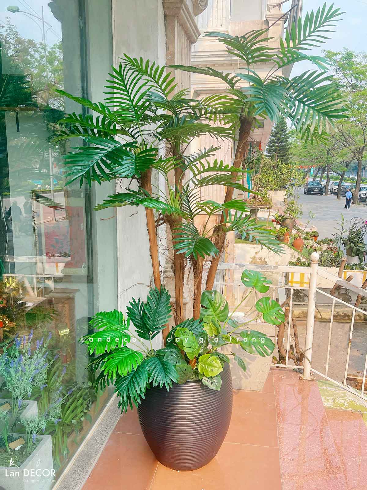 Dừa Cảnh Giả - Cây Dừa Giả Trang Trí Văn Phòng Tạo Điểm Nhấn Tinh Tế (180cm)- LC2962